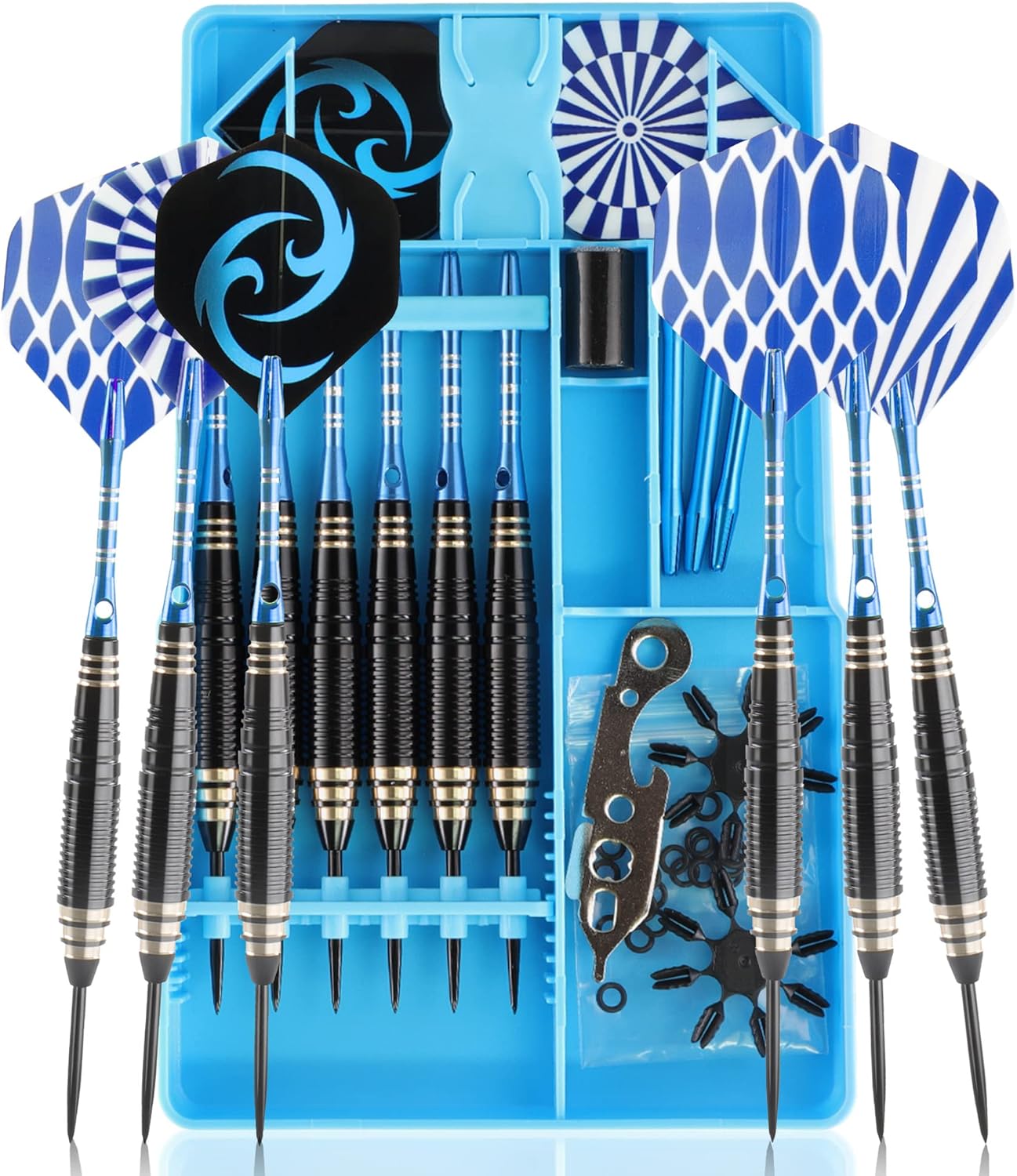 CareGames 6pcs Steel Tip Darts, Special Professional Metal Dart Set with 12 Dart...
