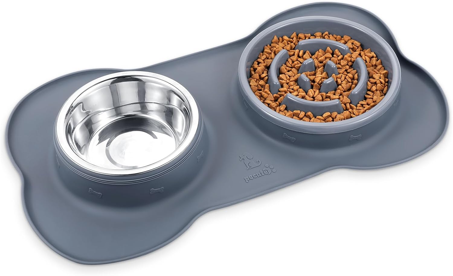 pecute 3 in 1 Slow Eating Dog Bowls with Non-Slip Mat - Safe Silicone Interactiv...