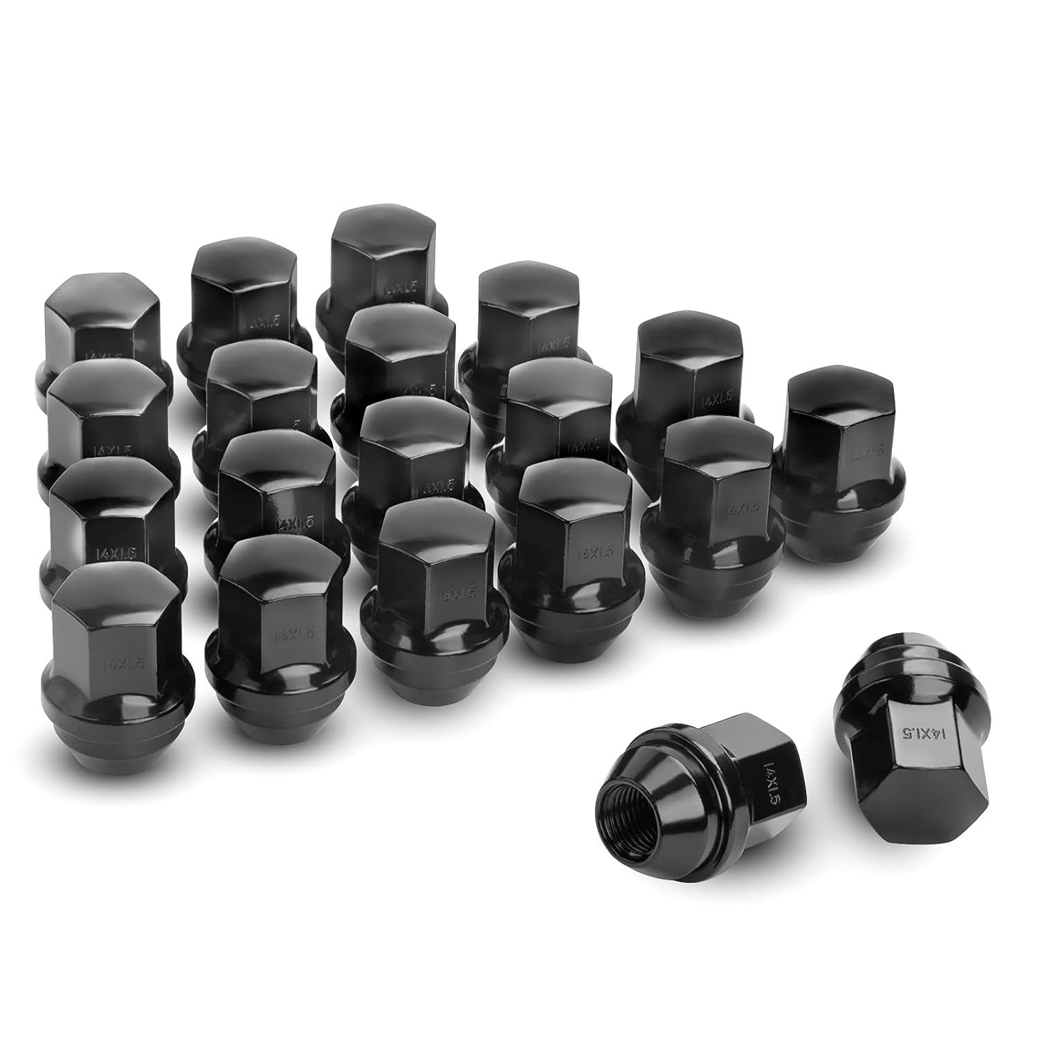 Dynofit M14×1.5 OEM Lug Nuts Fit Do-dge Bui-ck Cadi-llac Chry-sler TES-la 20× Bl...