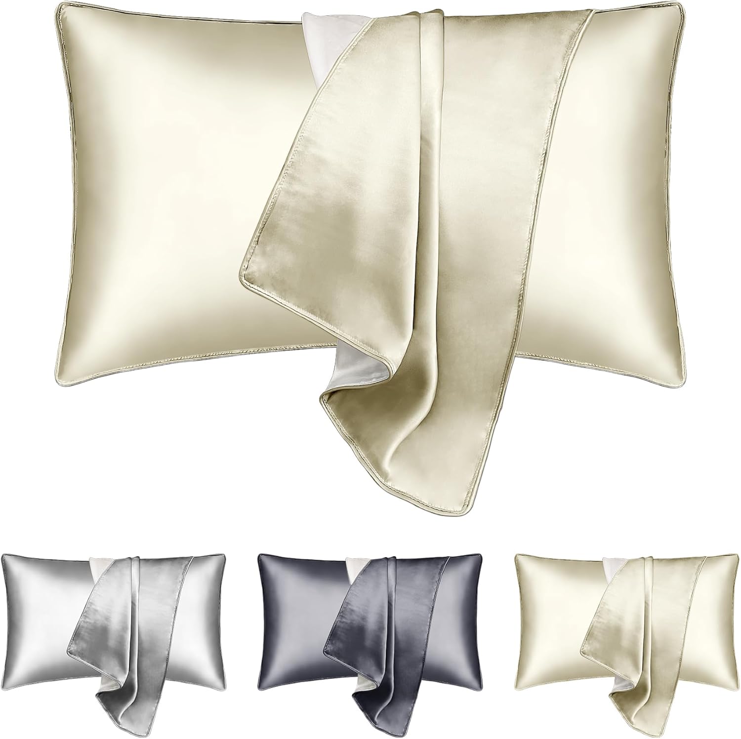 UQQU 50% Mulberry Silk Pillowcase for Hair and Skin Health, Special Standard Siz...