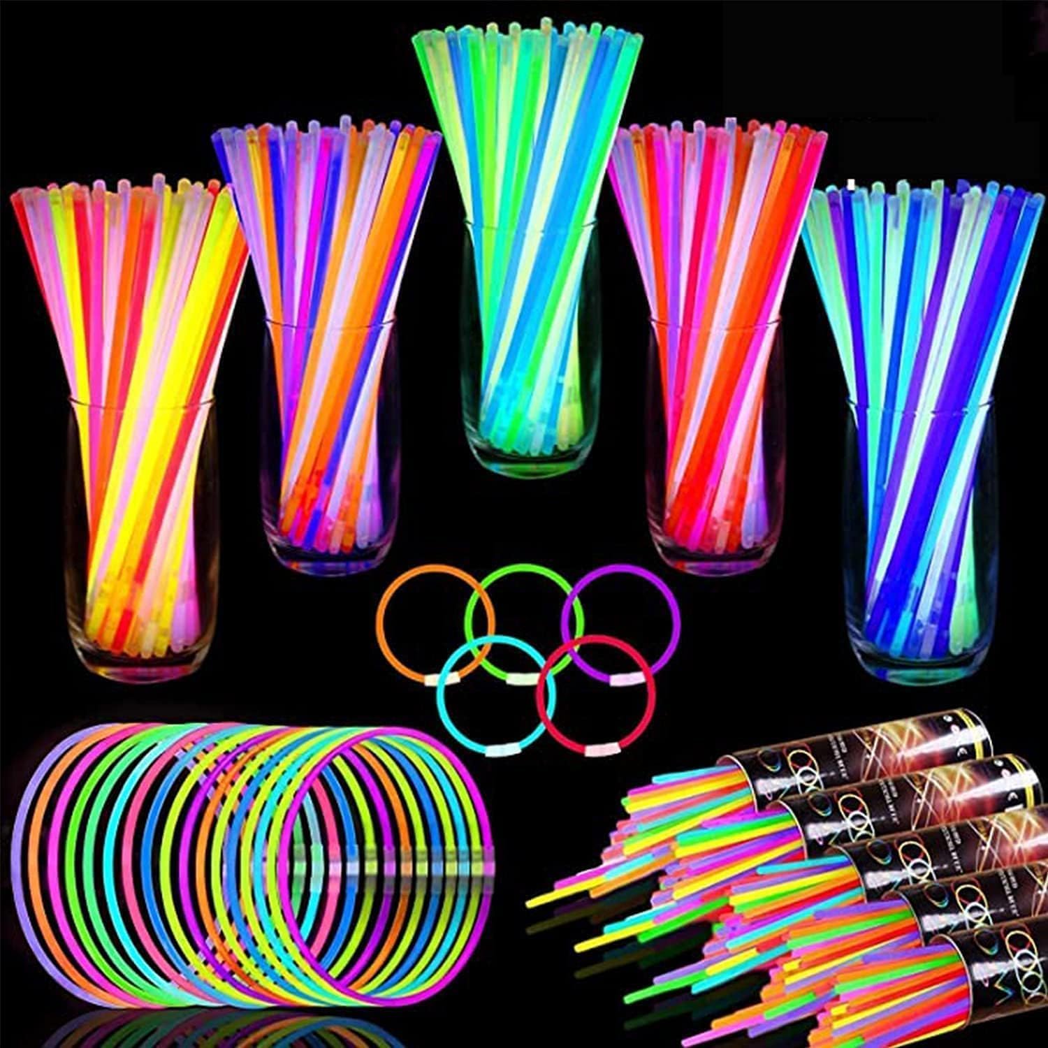 500 Pack Halloween Glow Sticks Bulk Party Pack Glow In The Dark Party Supplies G...