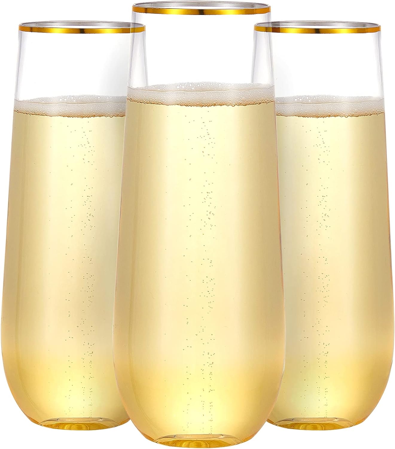 N9R 36 Pack Plastic Champagne Flutes, 9 Oz Stemles...