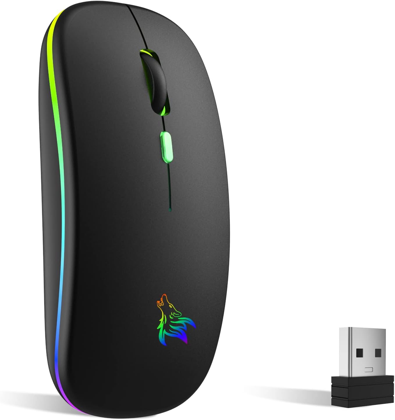 TQQ Wireless Rechargeable Mouse, Special 7 Colours Backlit Mouse with 2.4 GHz Mi...