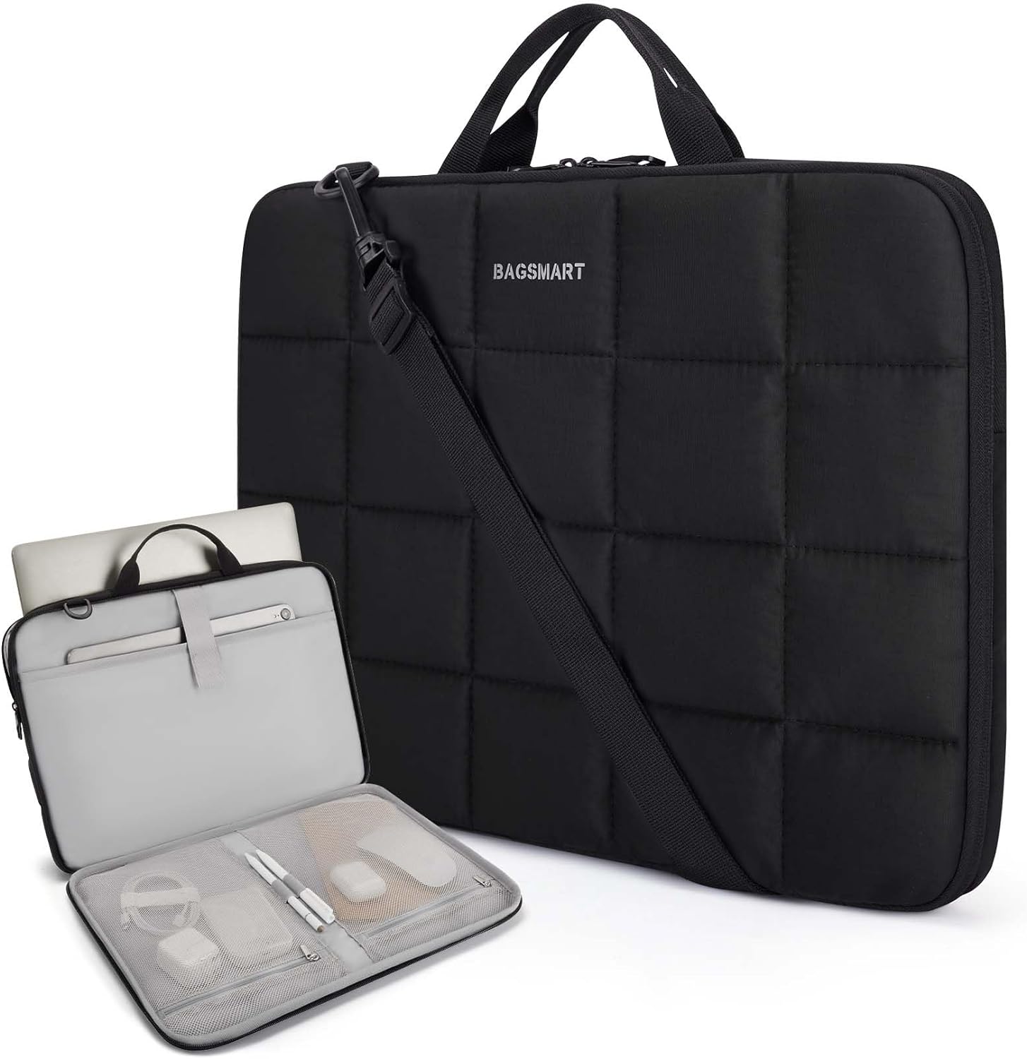 BAGSMART 15-16 inch Laptop Case Sleeve, Special Laptop Bag with Fluffy Padded Ha...