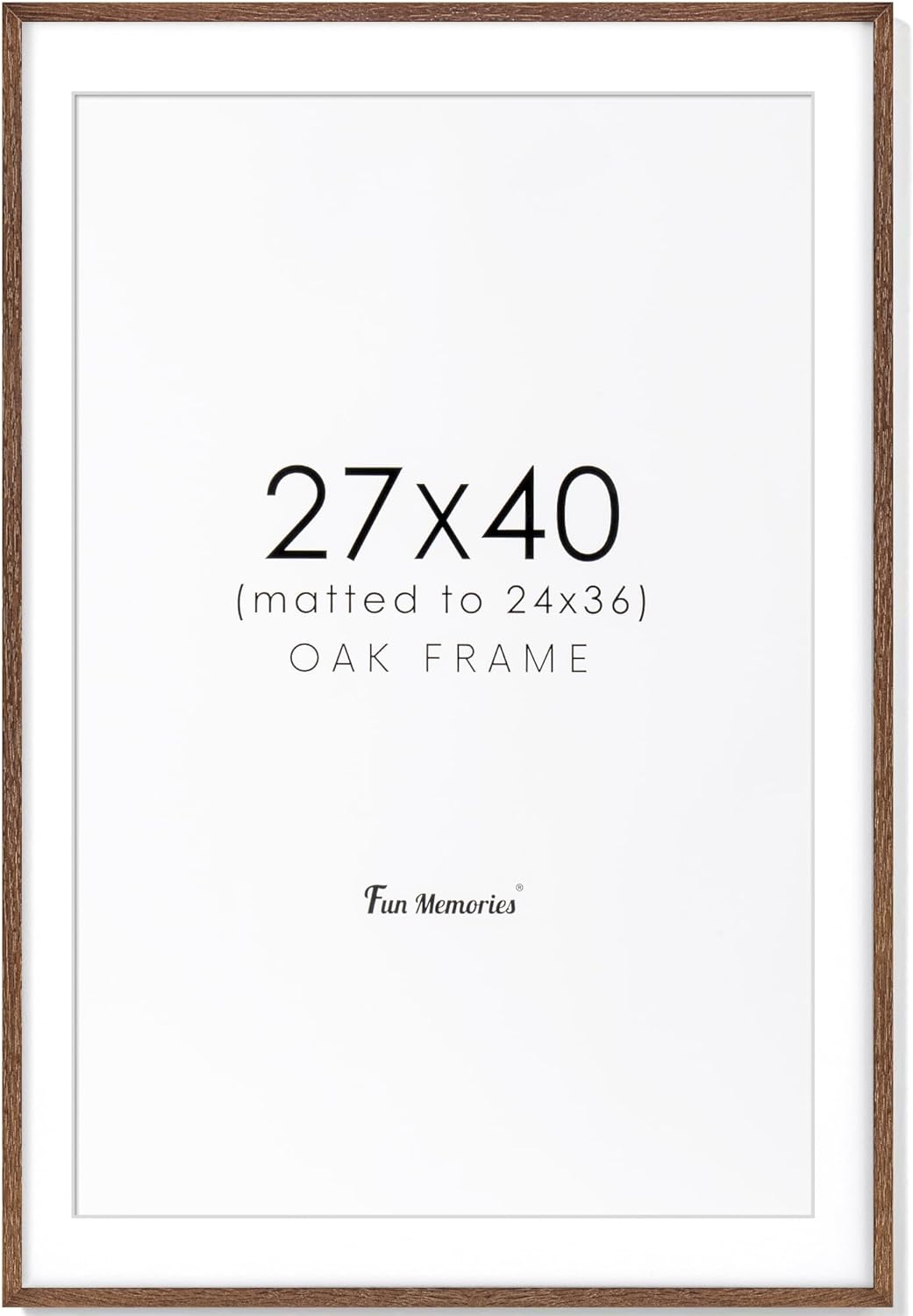 27x40 Poster Frame, 27"x40" Oak Wood Frame, 27x40 Picture Frame for Wall, Wood F...