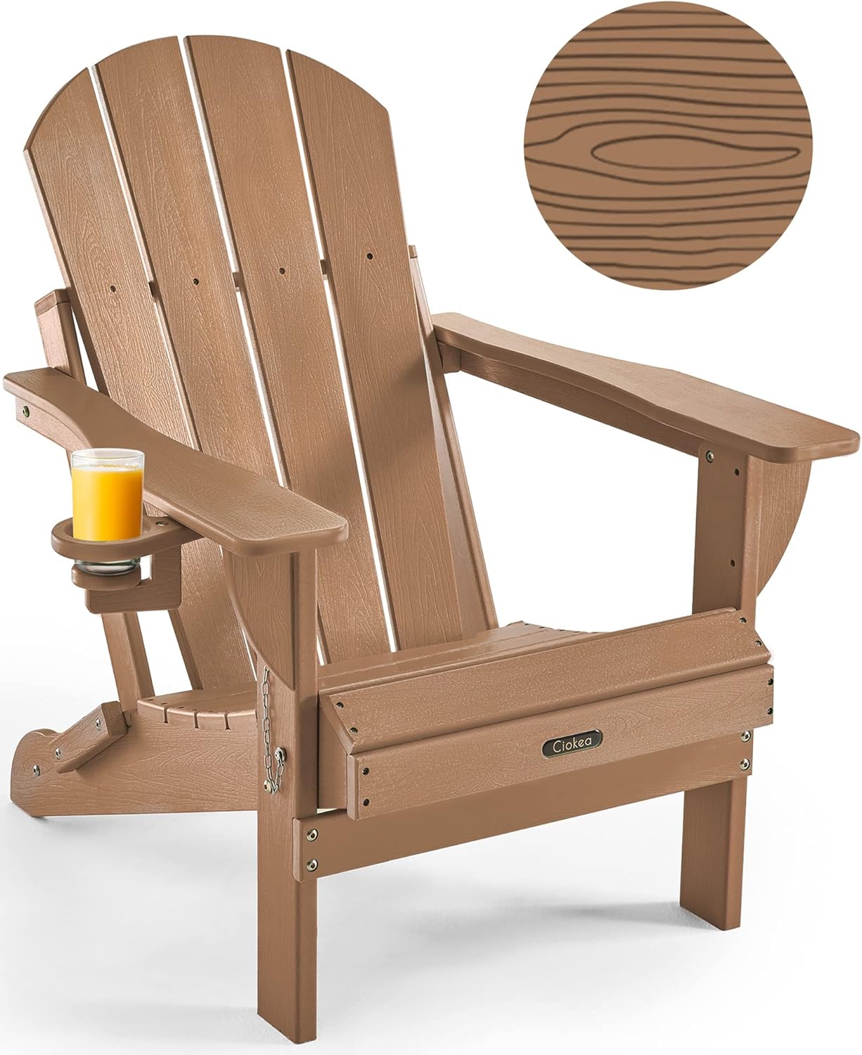 Ciokea Folding Adirondack Chair Wood Texture, Patio Adirondack Chair Weather Res...
