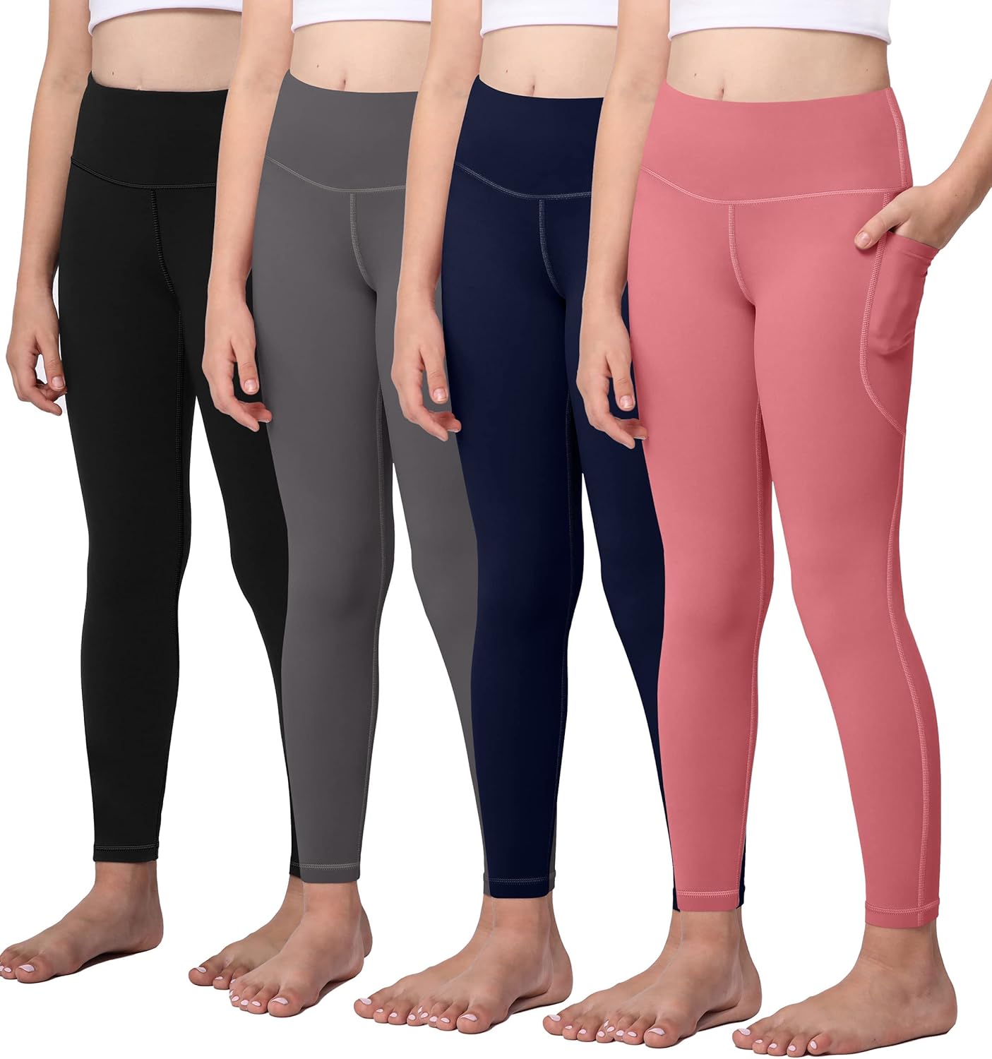 AENLLEY Yoga Active Leggings for Girls with 2 Pockets - Kids Workout Yoga Pants...