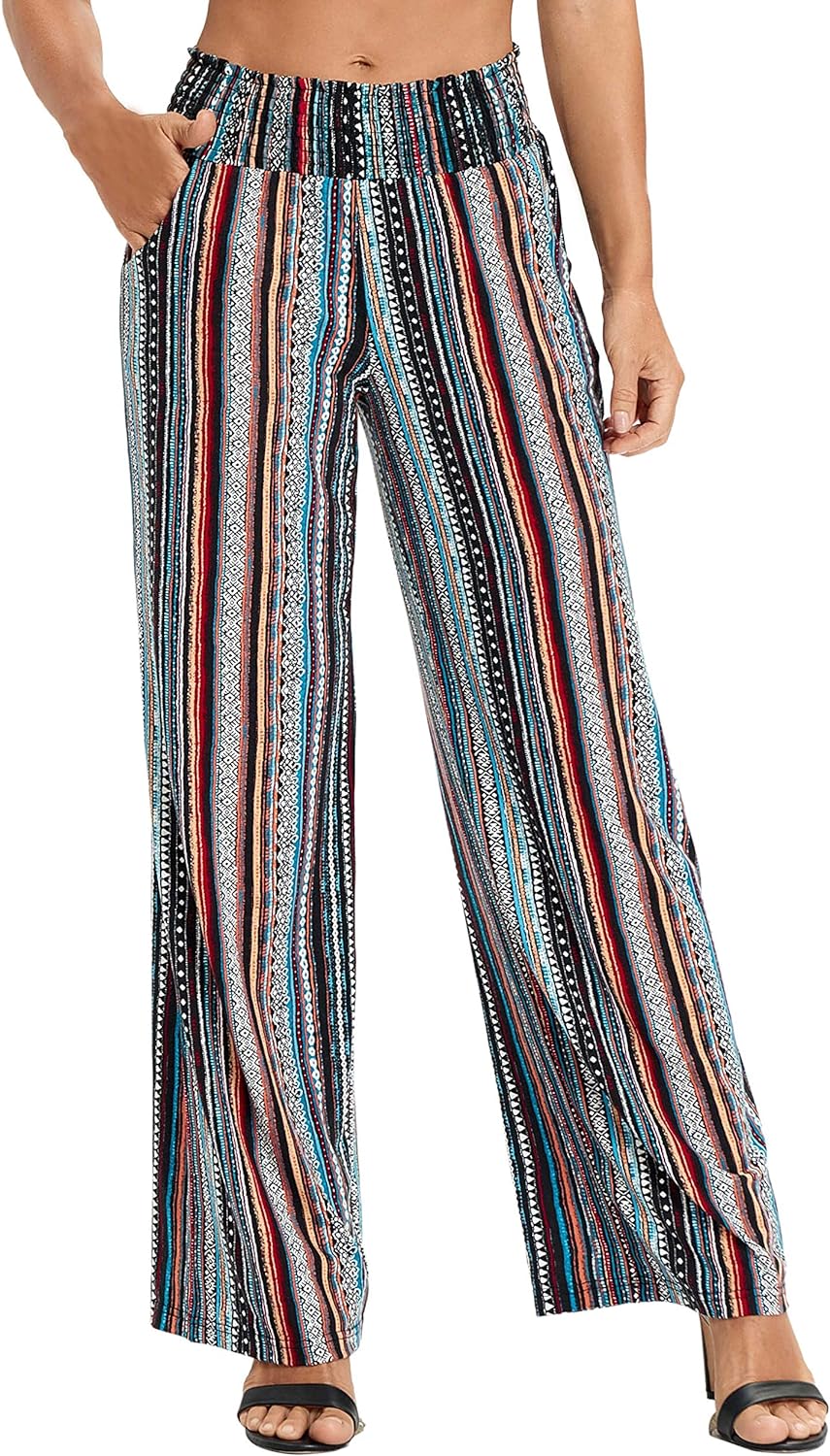 Urban CoCo Women's Boho Palazzo Pants, Special Wide Leg Beach Pants, High-Qualit...