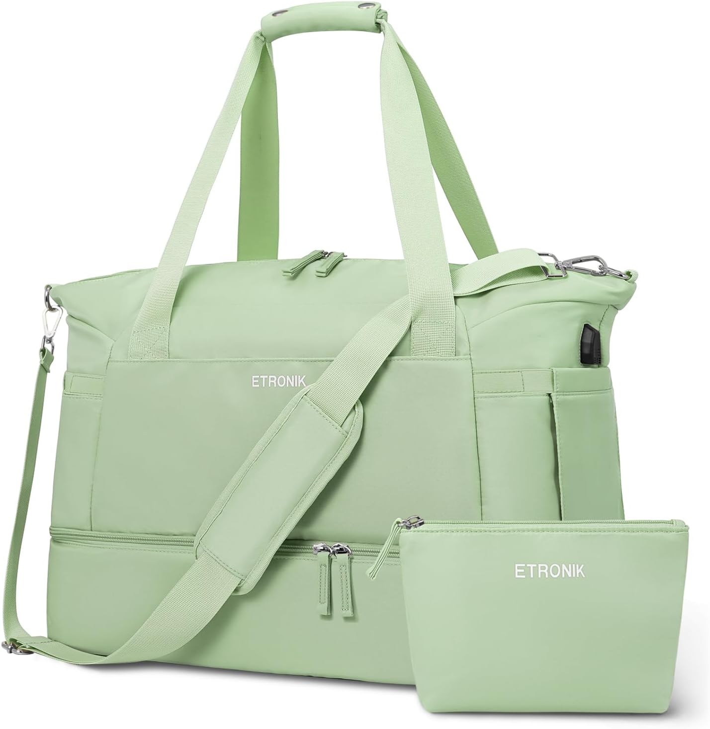 ETRONIK Gym Bag for Women, Travel Duffel Bag with USB Charging Port, Weekender O...