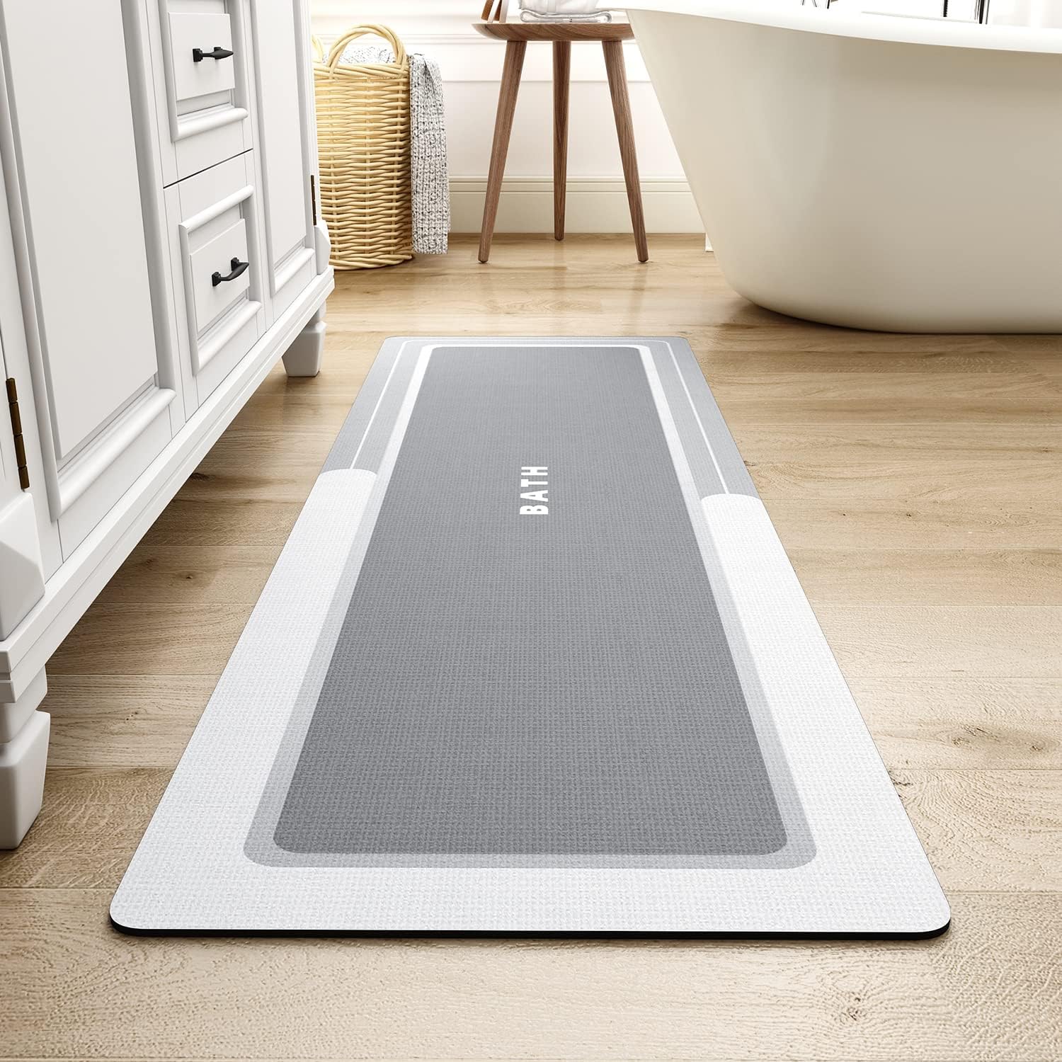 MontVoo-Bath Mat Rug Runner Long Bathroom Mat Rug Non Slip Super Absorbent Stain...