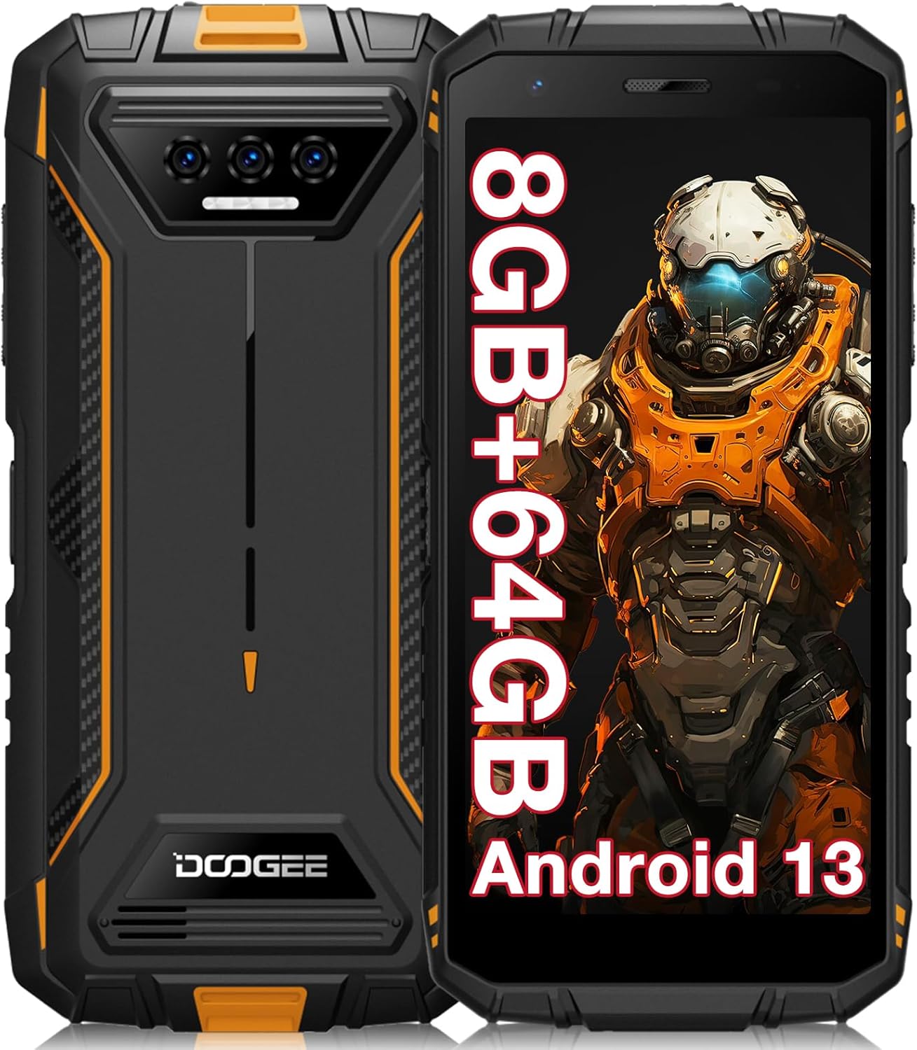 DOOGEE S41T (2024) Rugged Phone, Android 13 Rugged Smartphone, 6300mAh, 8GB + 64...