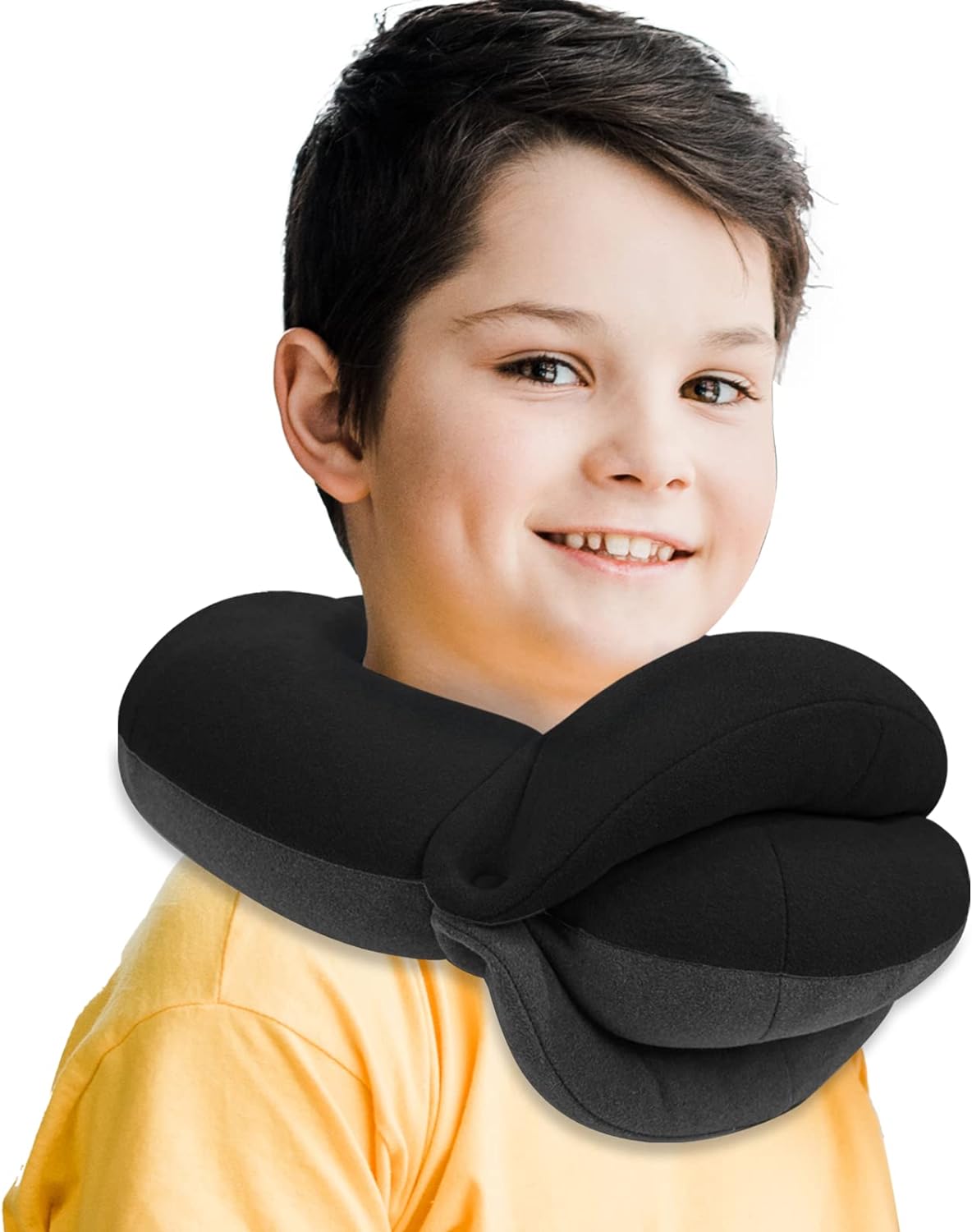 BUYUE Kids Travel Pillows, Unique 360° Head Support Sleeping Essentials for Boys...
