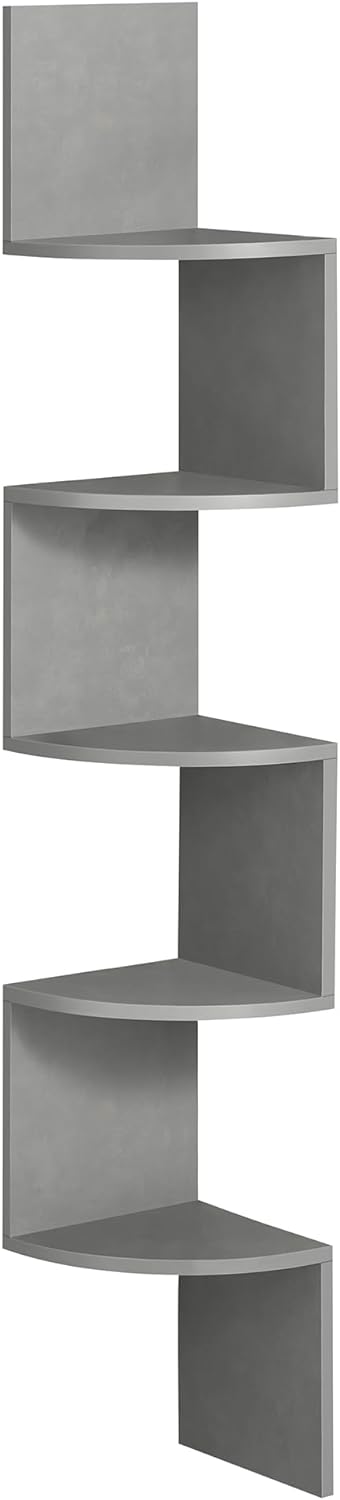 VASAGLE Corner Wall Shelf 5 Tier Storage Shelf Plant Shelf for Bedroom, Living R...