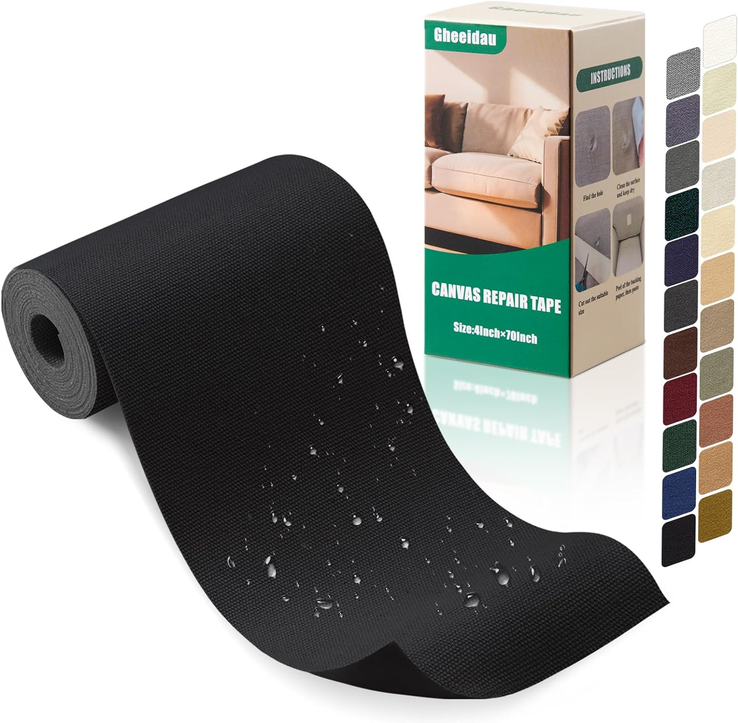Canvas Repair Tape, Special Waterproof Self-Adhesive Fabric Repair Patch, Innova...