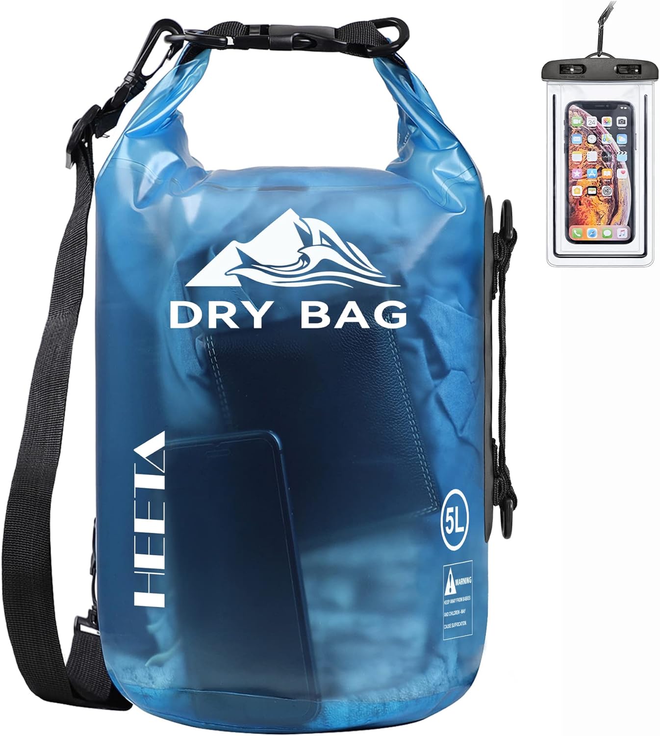 HEETA Dry Bag Waterproof, Special Dry Storage Bag Backpack with Phone Case Optio...