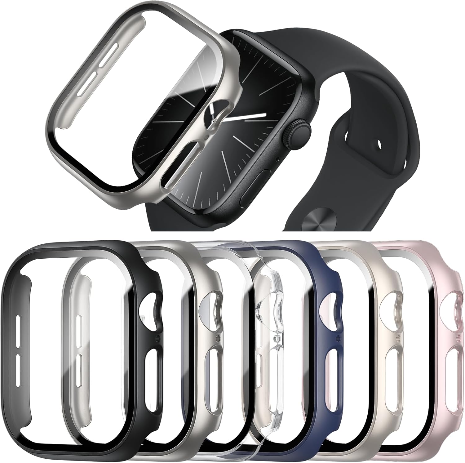 BHARVEST 6 Pack Case, Premium Case for Apple Watch Series 10 46mm, Durable Case...