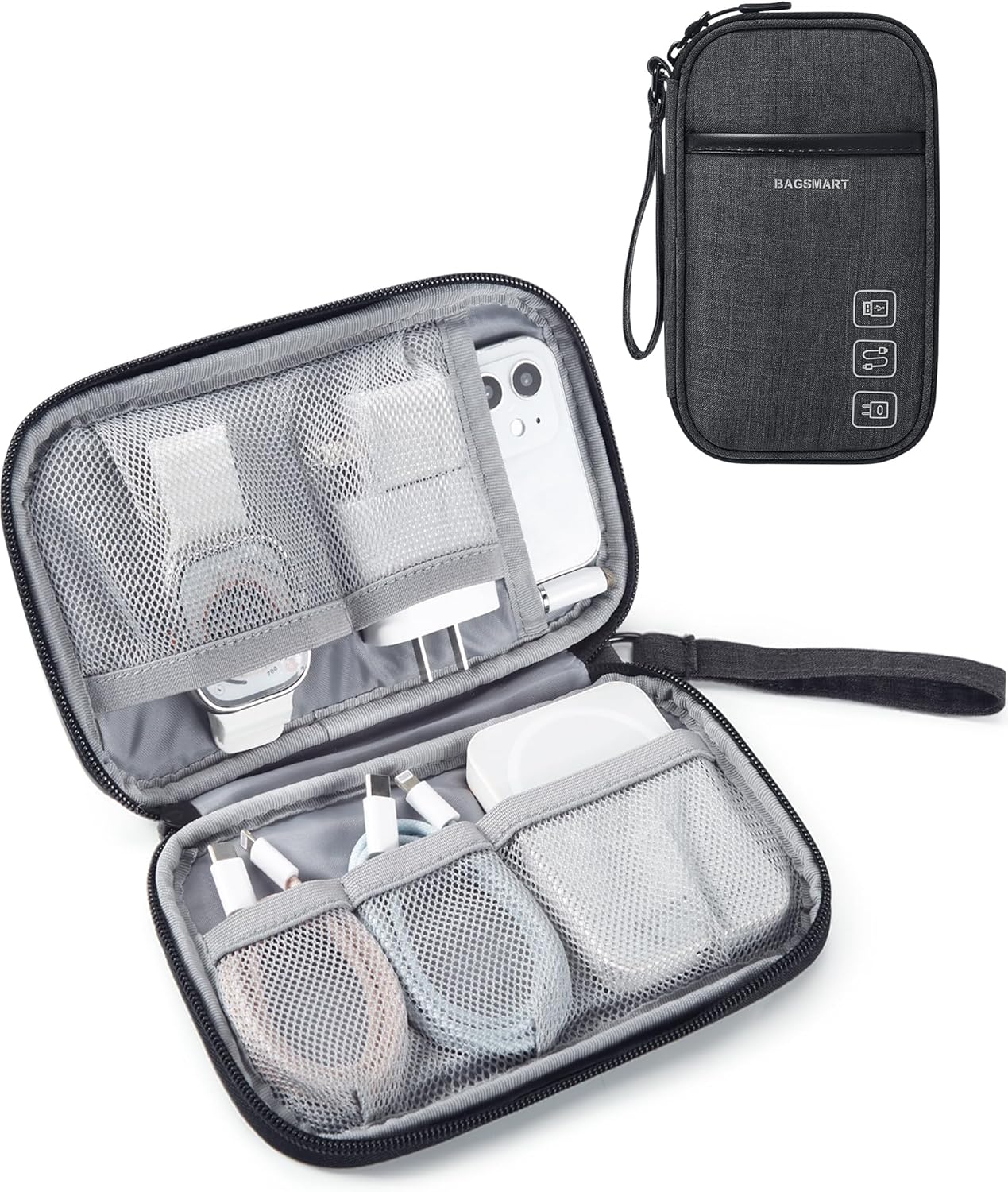 BAGSMART Cord Organizer, Essential Travel Cable Organizer Bag, Innovative Tech E...
