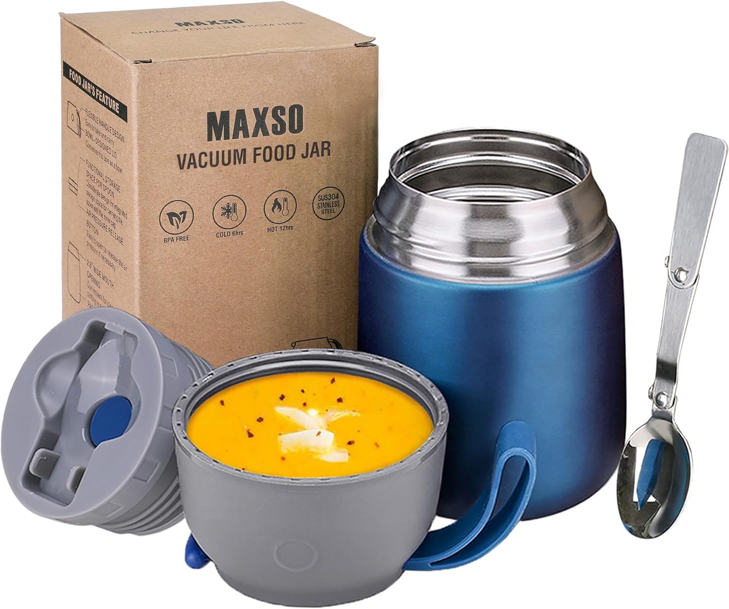 Insulated Thermo Food Jar for Hot & Cold Food for...