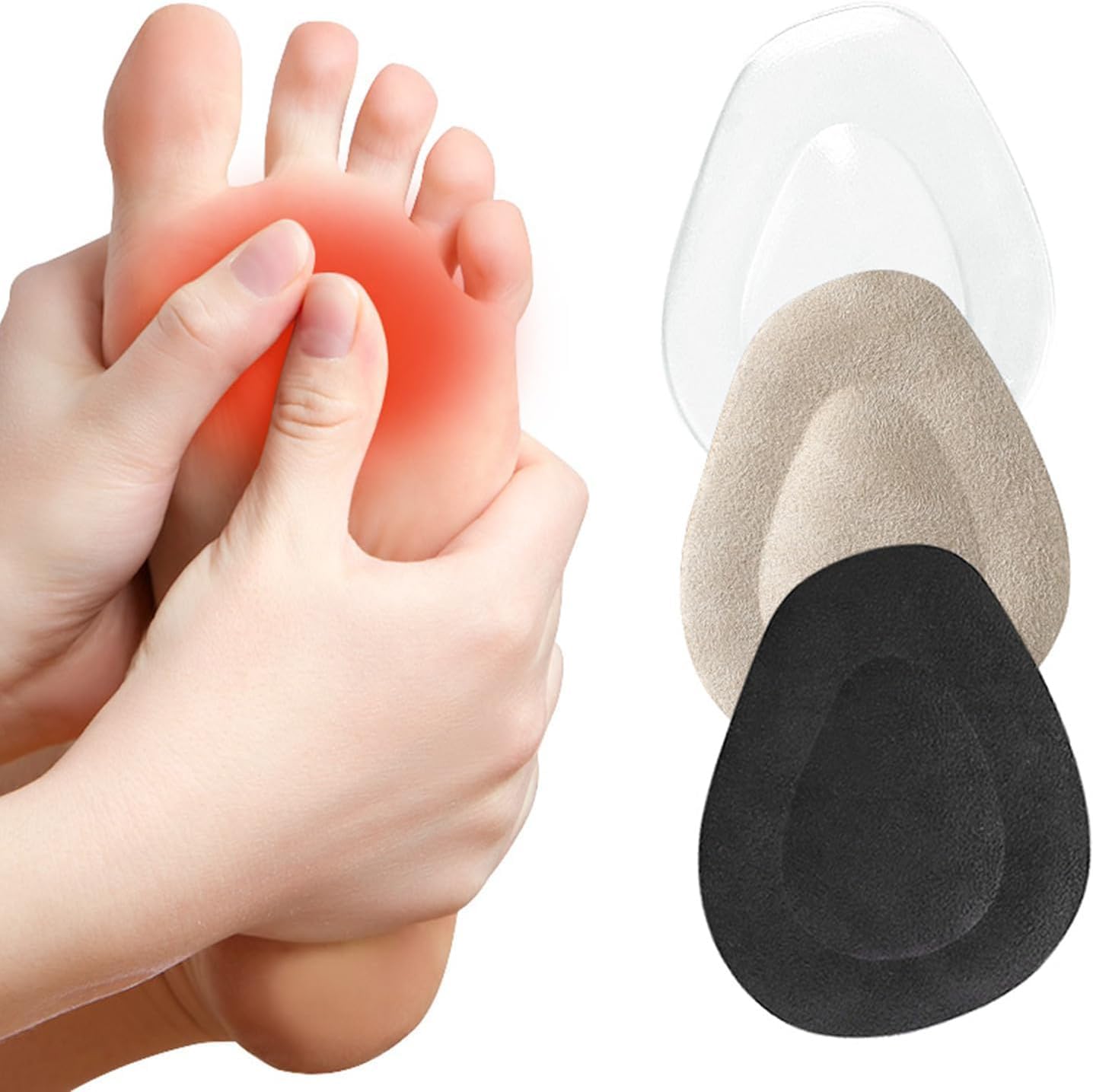 Metatarsal Pads Women 6 Pack, Ball of Foot Cushion for Men, Soft Metatarsal Foot...
