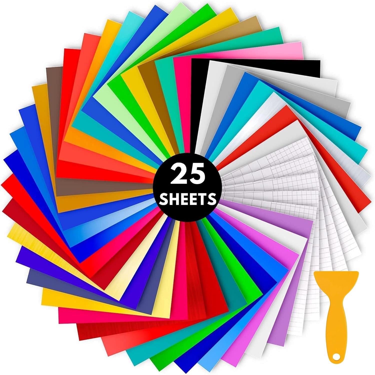 Vinyl for Cricut Permanent Adhesive Backed Vinyl for Cricut | 25 Pack A4 Size -...