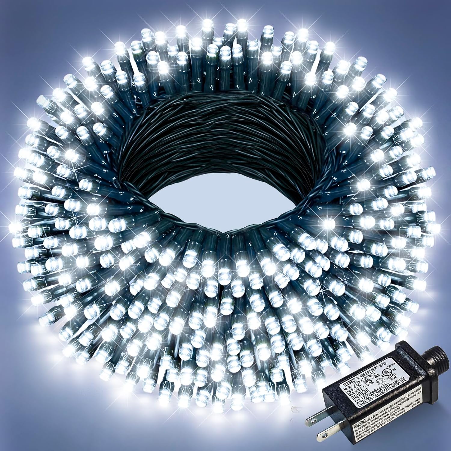 100FT 300 LED Christmas Lights Outdoor, Green Wire String Lights for Outdoor wit...