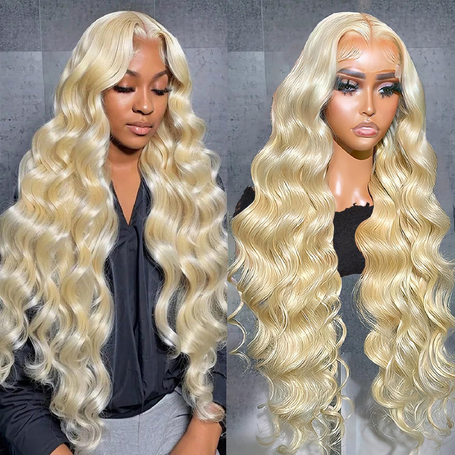 Alipeacock 613 Blonde Lace Front Wig Human Hair 13x4 Body Wave Lace Front Wigs H...