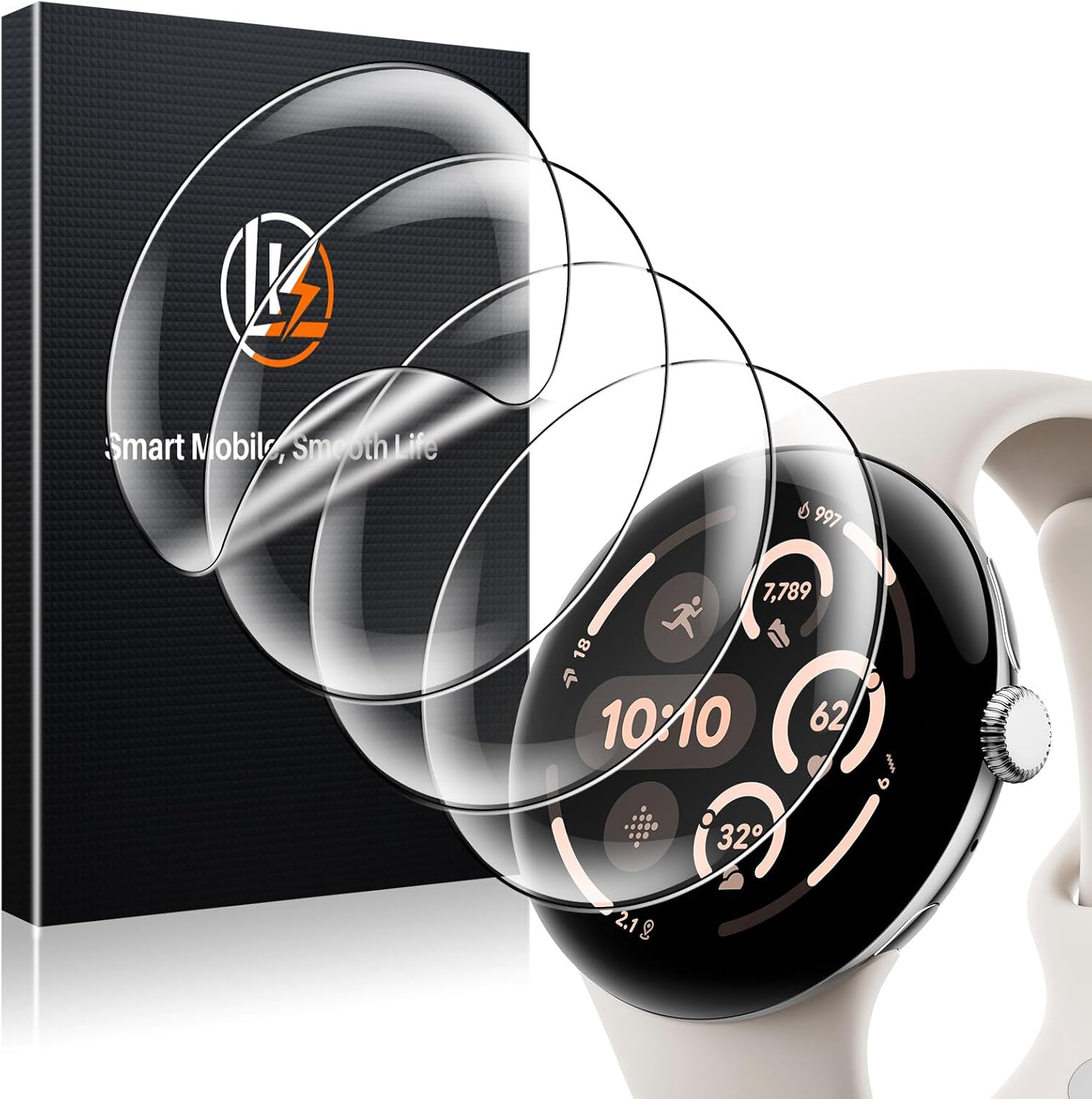 LK 4 Pack Screen Protector for Google Pixel Watch 3 45mm High Definition, Bubble...