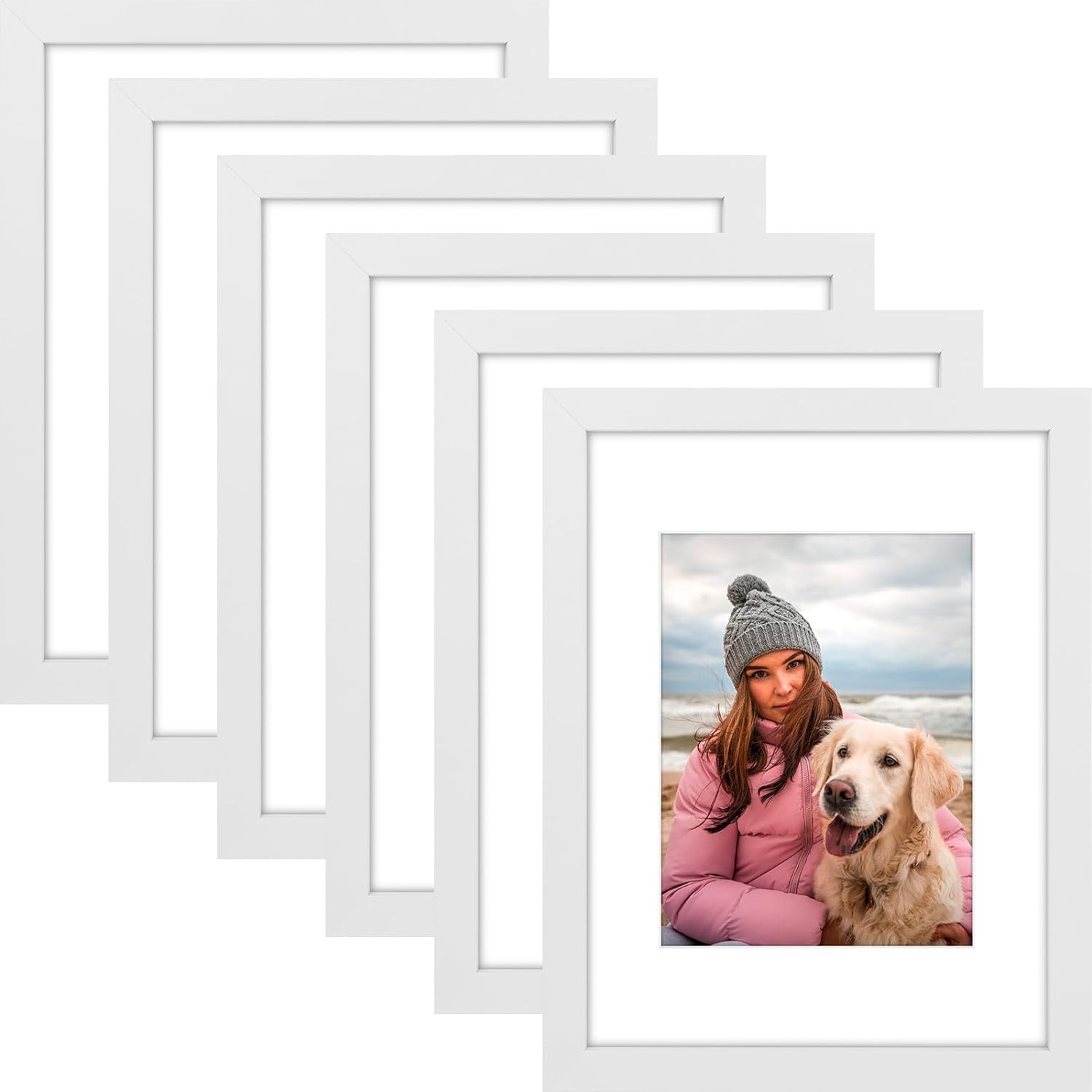 AUEAR, 9x12 Picture Frames Set of 6, with Mat for...