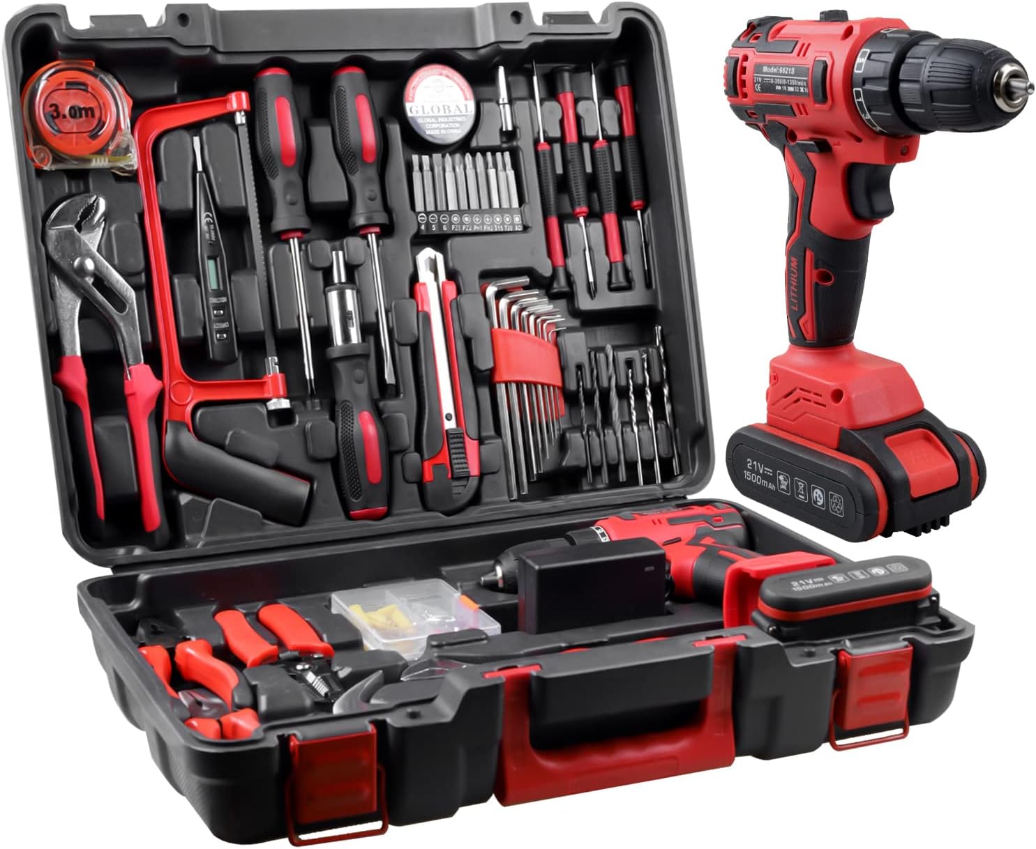 jar-owl Powerful Brushless Motor 21V Cordless Drill Set, 319 in-lb Torque, 0-135...