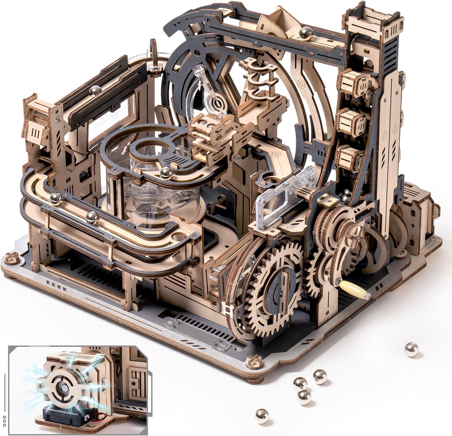 ROBOTIME Marble Run 3D Puzzle Wooden Model Kits for Adults to Build, Gifts Adult...