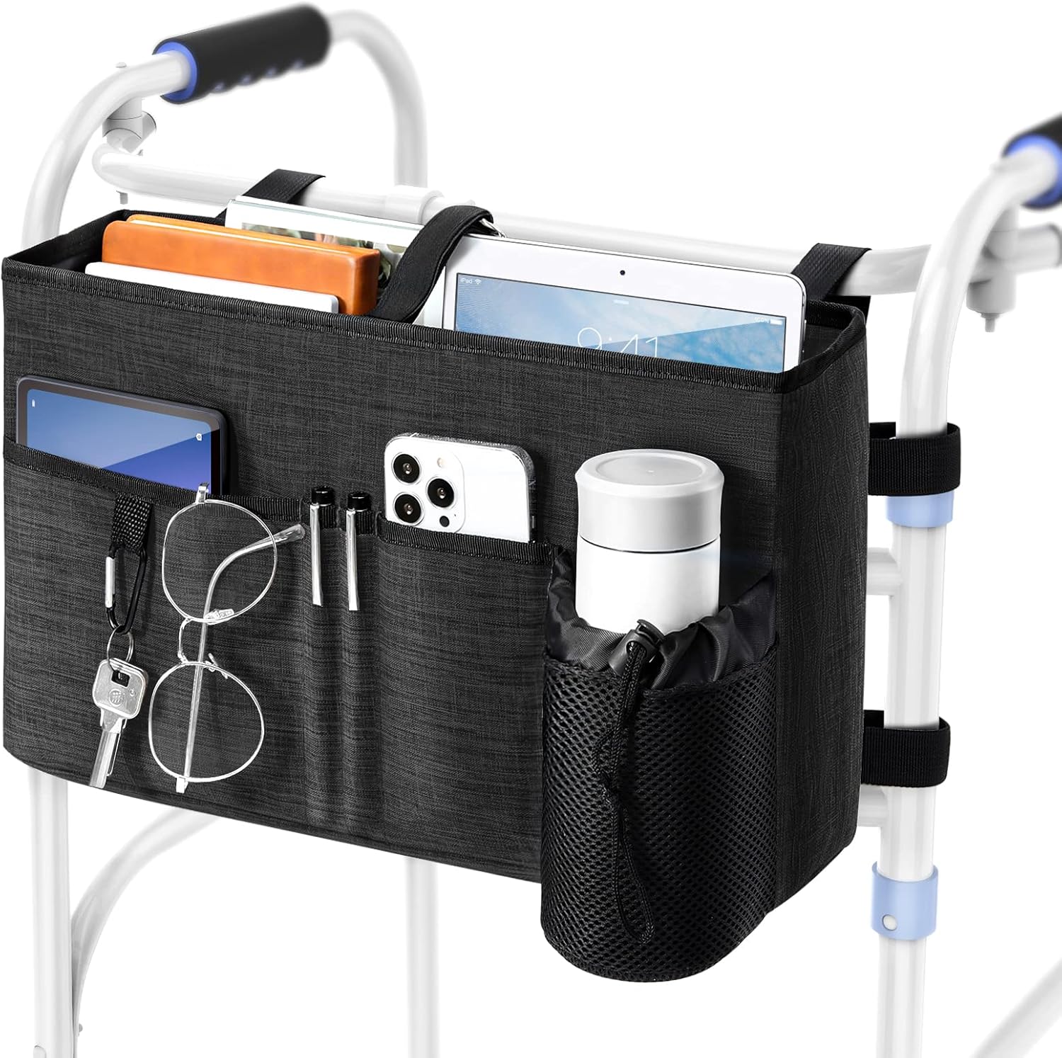 Rhino Valley Walker Bag, Special Multi Pockets Folding Walker Basket Tote Bag, I...