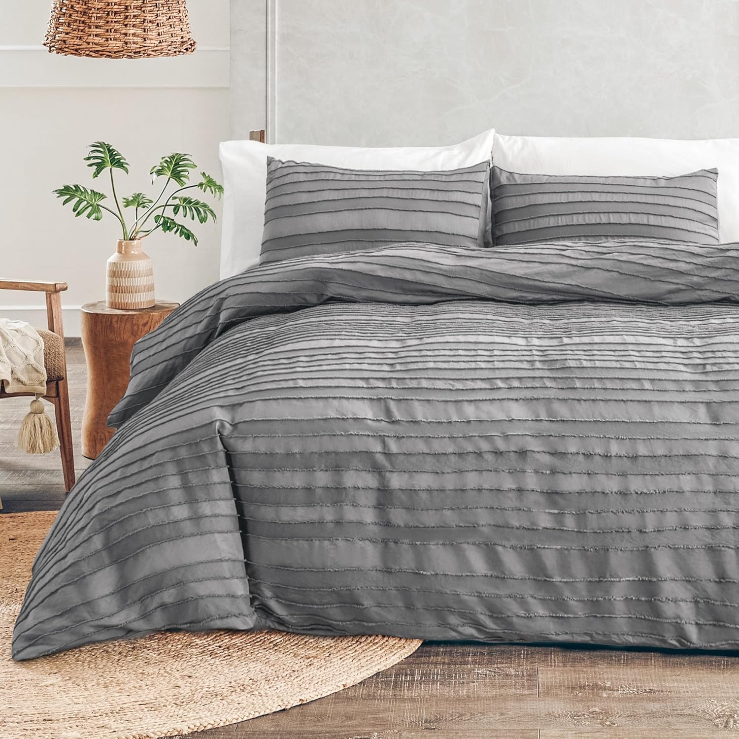 NEXHOME PRO Twin Duvet Cover, Special Duvet Cover Set with Boho Tufted Design, H...