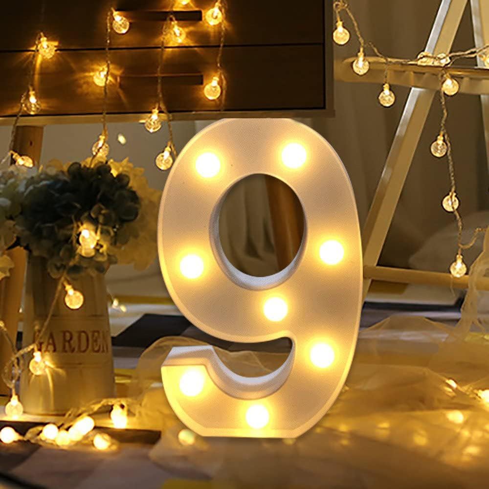 Guijiyi Number Light Sign Marquee Number Light Up Marquee 0-9 Digits Lights Sign...