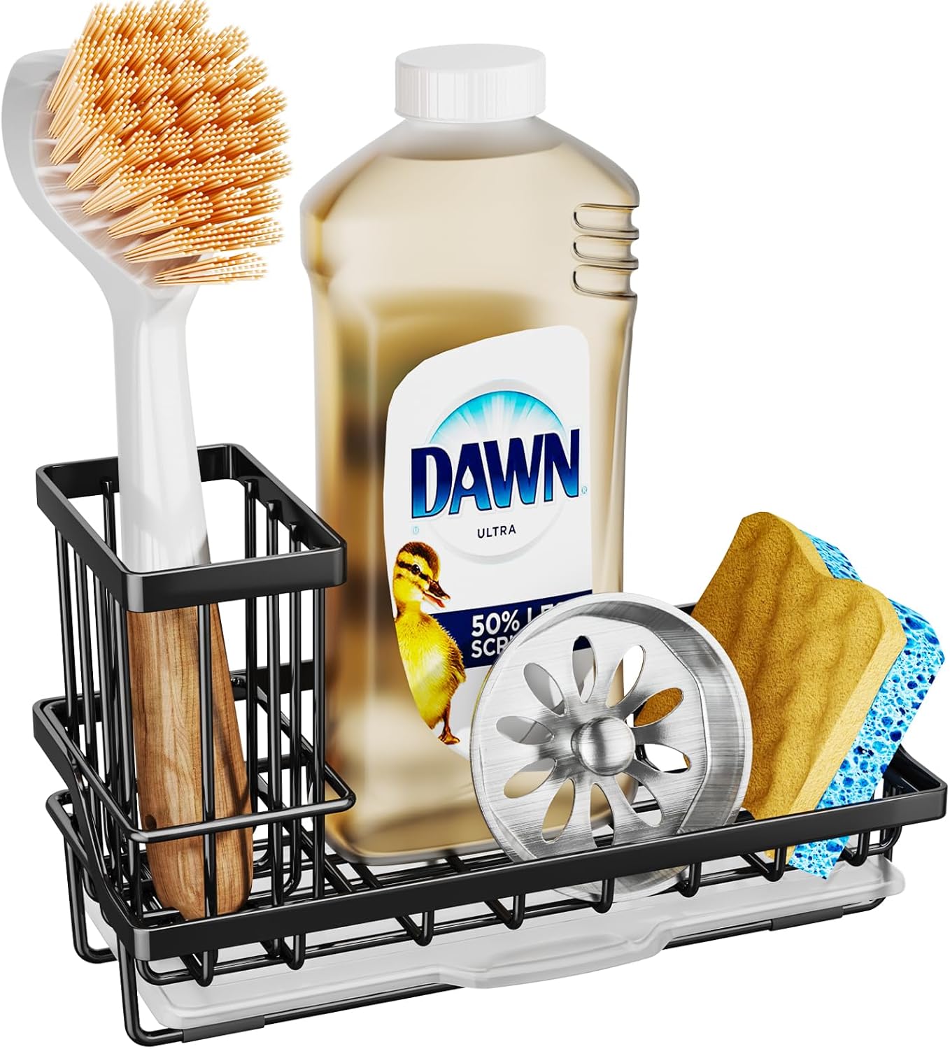 SWTYMIKI Sink Caddy Sponge Holder - Kitchen Sink O...