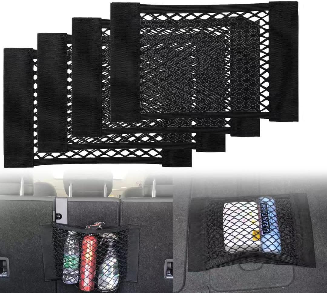 Black Magic Adhesive Mesh Cargo Net Elastic String Net Mesh Net Pouch, Car Back...