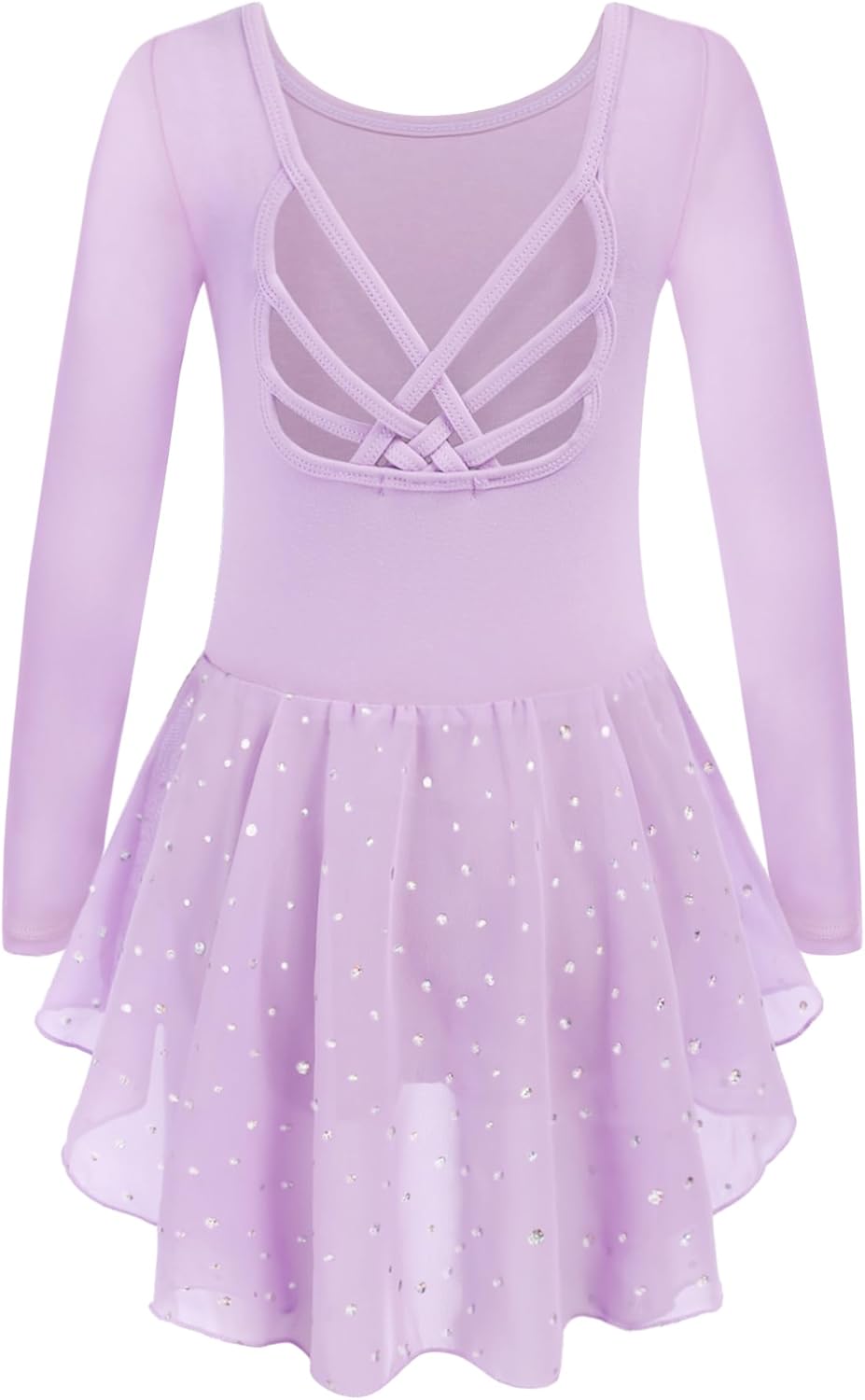 Arshiner Girls Long Sleeve Ballet Leotards, Special Dance Dresses with Shinny Sk...