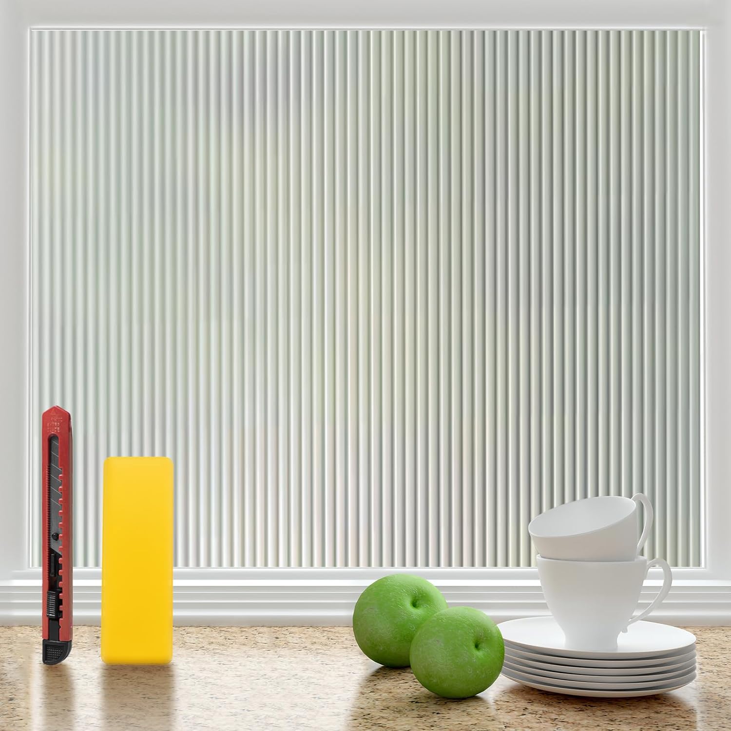 Sevenpers Frosted Window Film Privacy Vinyl Anti UV Static Cling No Glue Window...