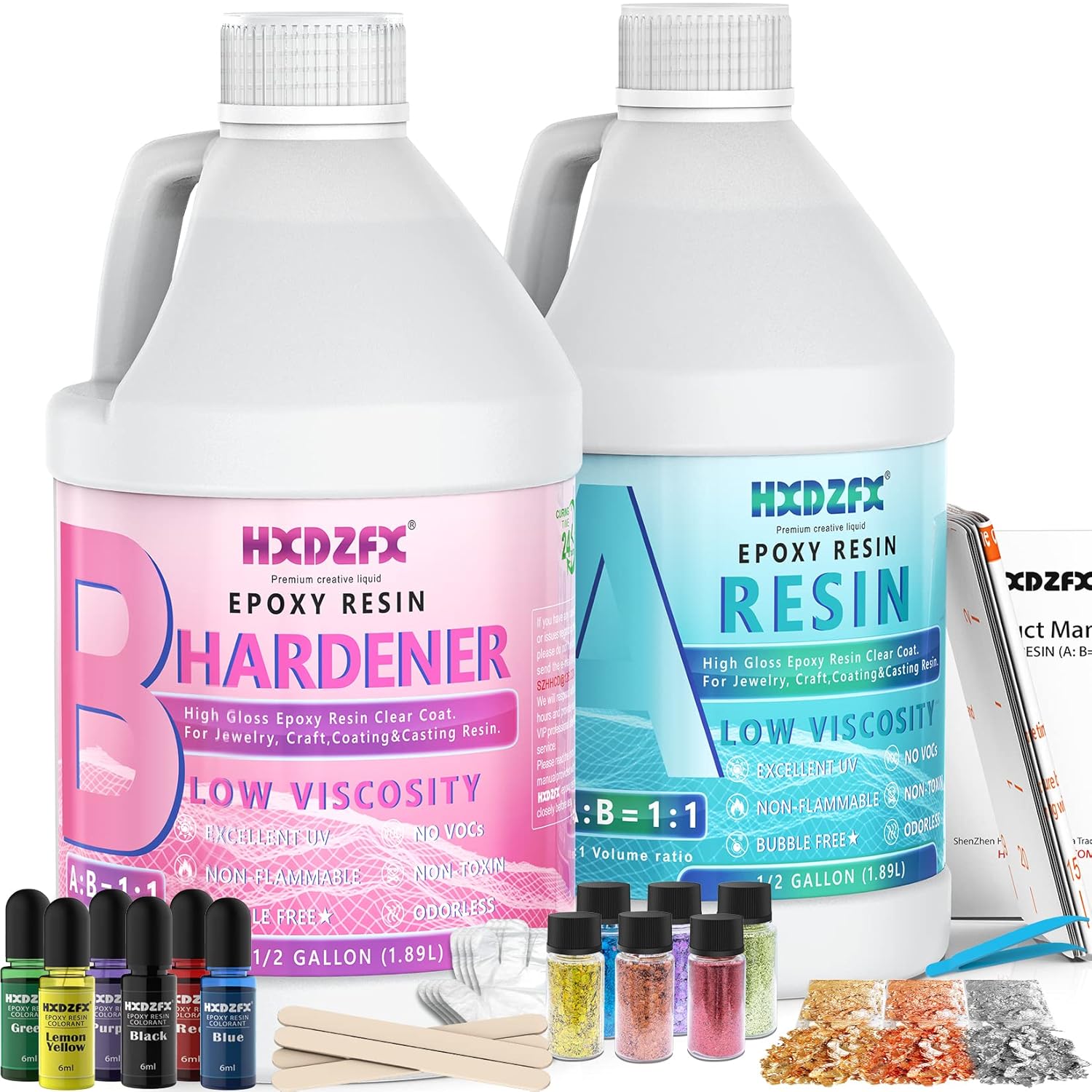 Epoxy Resin Clear Crystal Coating Kit 3780ml/4080g - 2 Part Casting Resin for Ar...