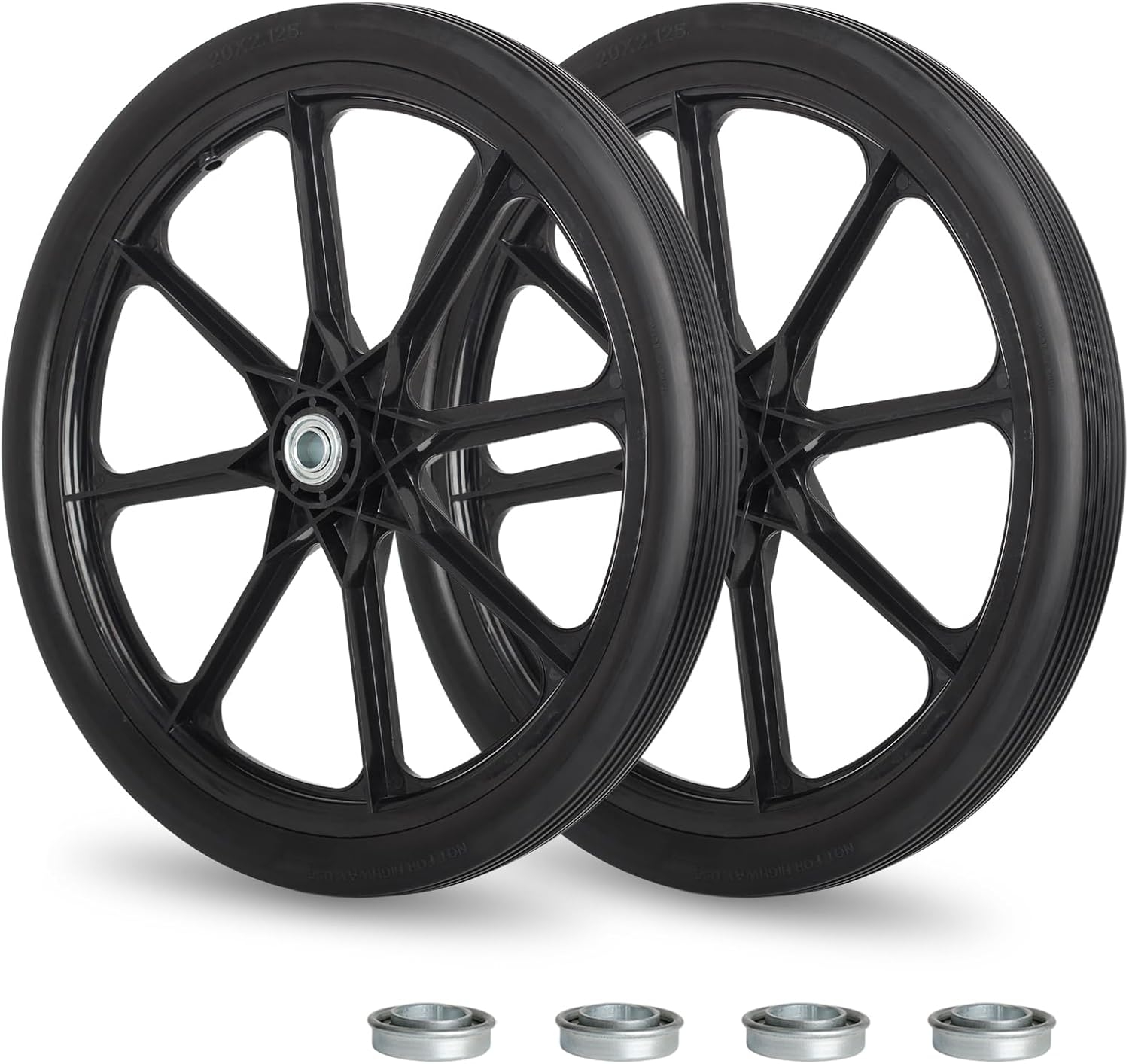 Flat Free Tire and Wheel, Special 20" Wheel with 3/4" Bearing, Innovative High-Q...