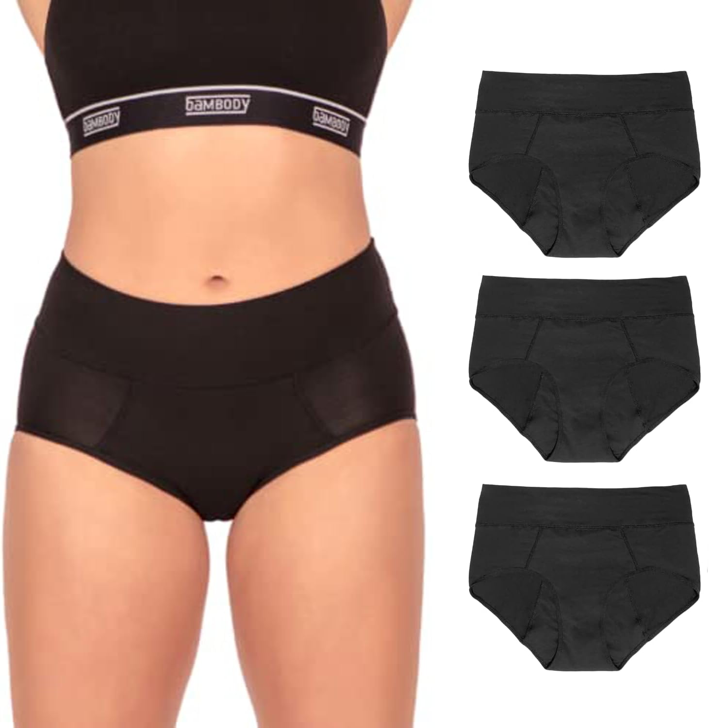 Bambody Absorbent Panties, Period Underwear for Women and Teens - Leakproof, Sof...