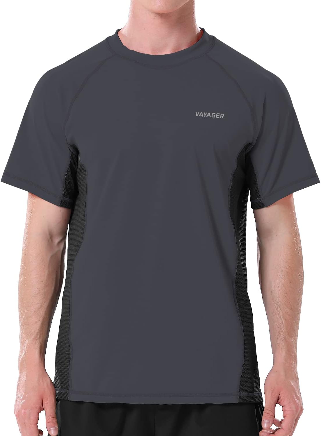 VAYAGER Men's Swim Shirts, Special Rash Guard UPF 50 T Shirts, High-Quality Quic...