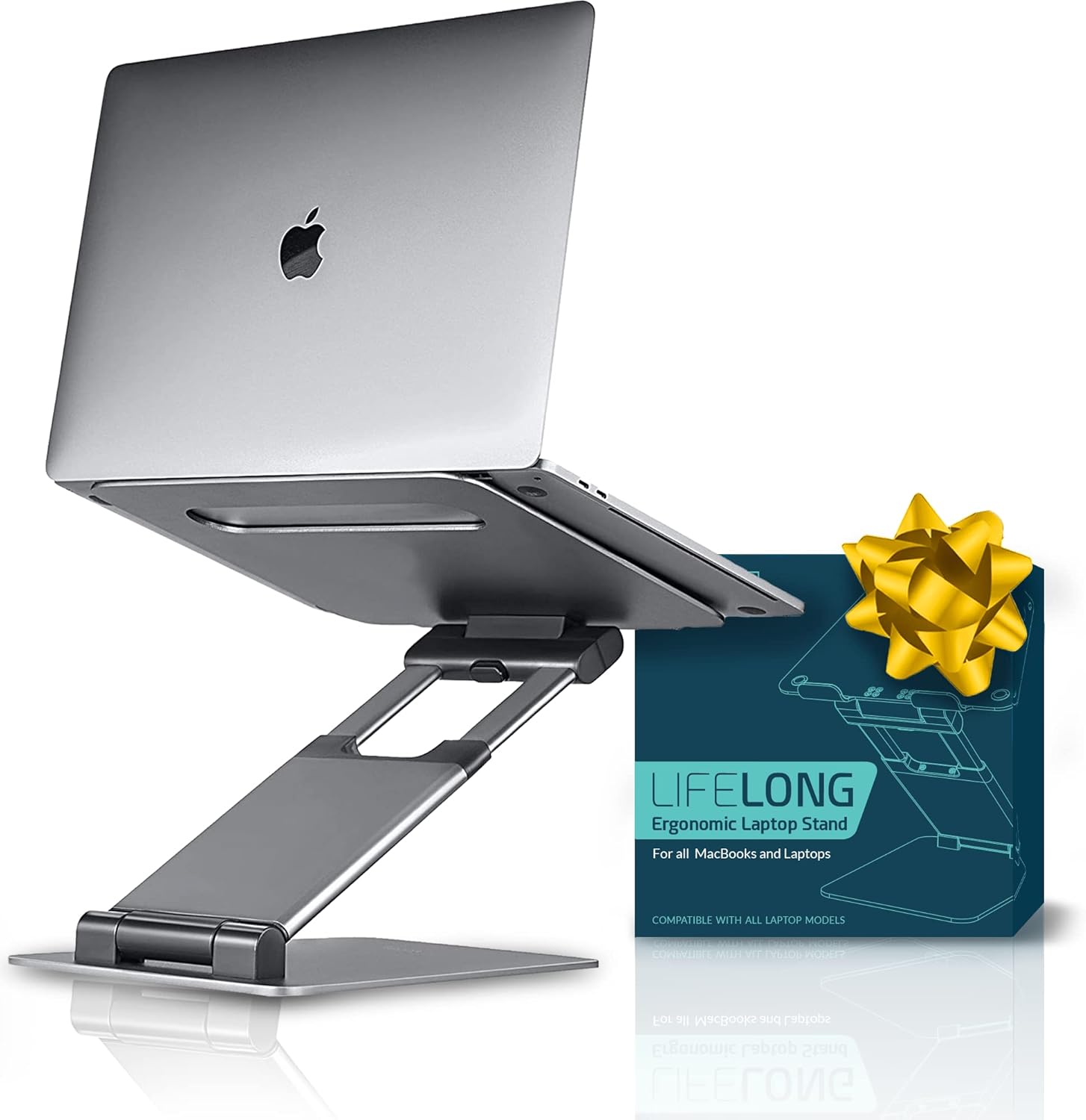 Ergonomic Laptop Stand For Desk, Adjustable Height Up To 20", Laptop Riser Porta...