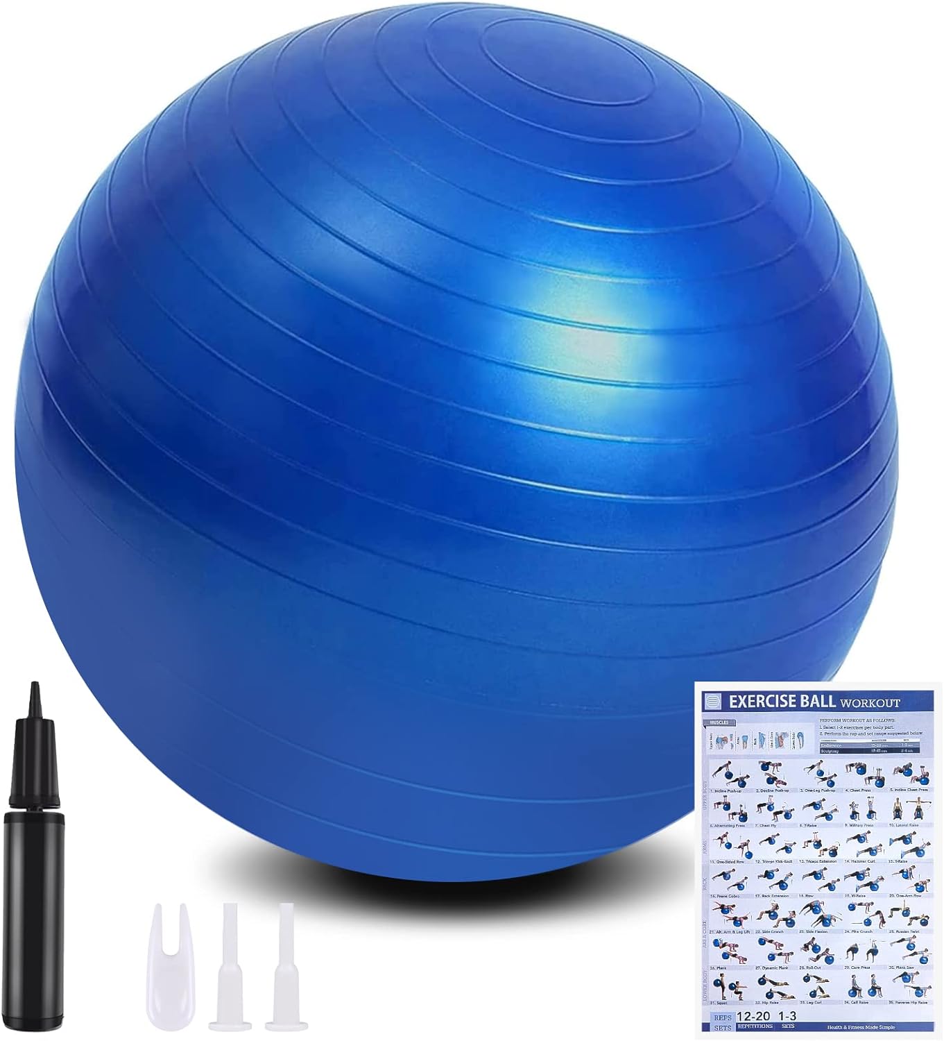 flintronic Exercise Ball, Special Anti-Burst Fitness Ball, Innovative Yoga Ball...