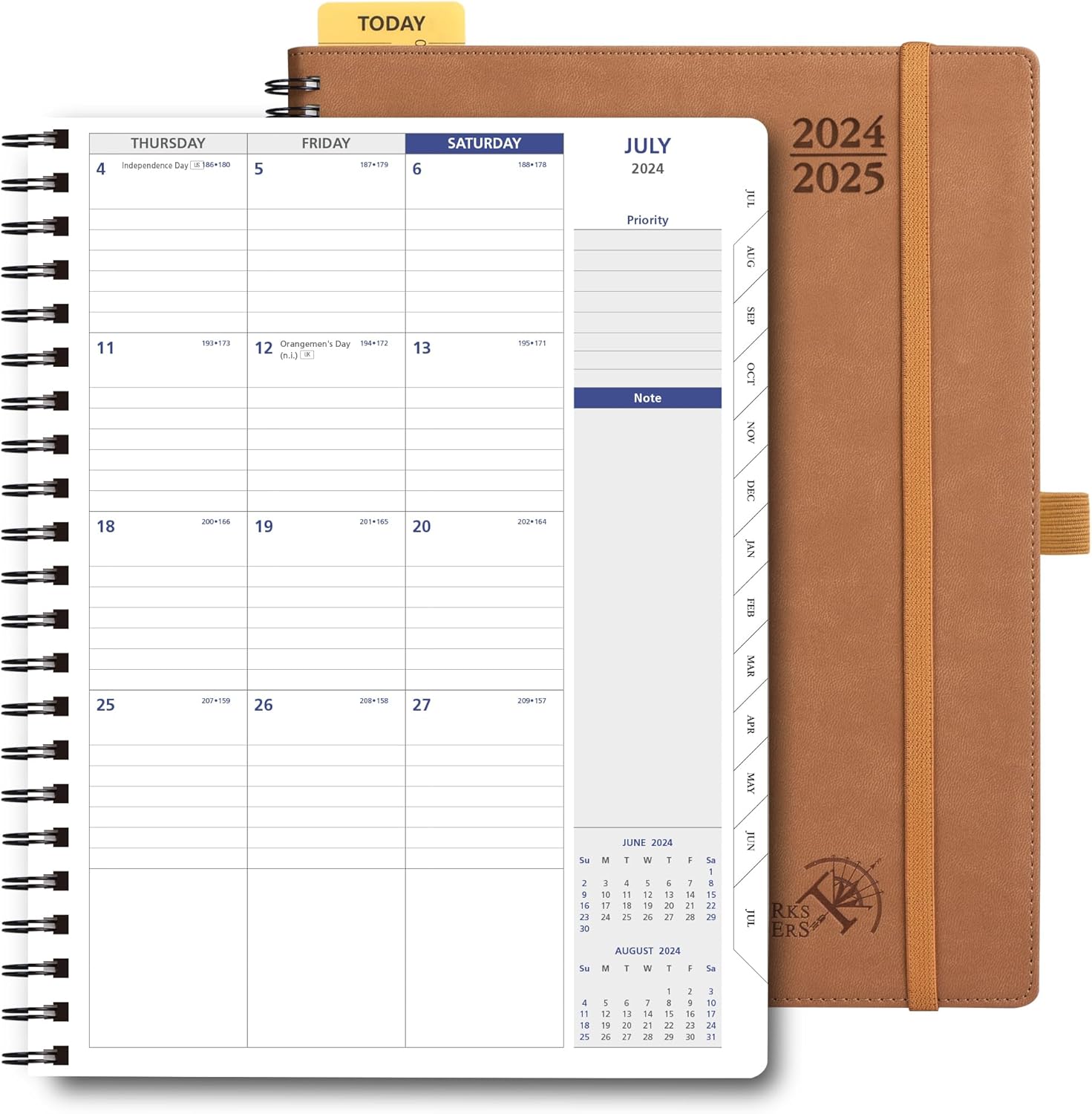 POPRUN Monthly Calendar 2024-2025 Spiral Bound (8.5" x 11") Academic Year Calend...