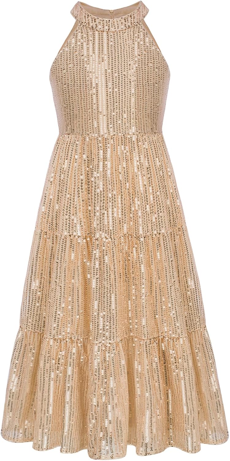 GRACE KARIN 2024 Sequin Dress, Special Elegant Party Dress for Girls, Unique Max...