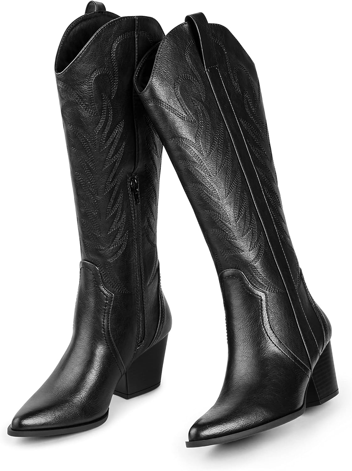 Arromic Cowboy Boots for Women Comfortable Womens Embroidered Western Cowgirl Kn...