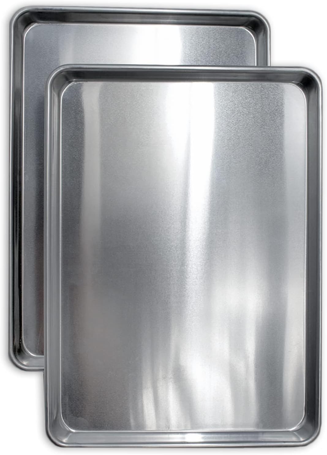 Commercial Quality Cookie Sheet Pan - 2 Pack Aluminum Half Sheet Baking Pan by S...