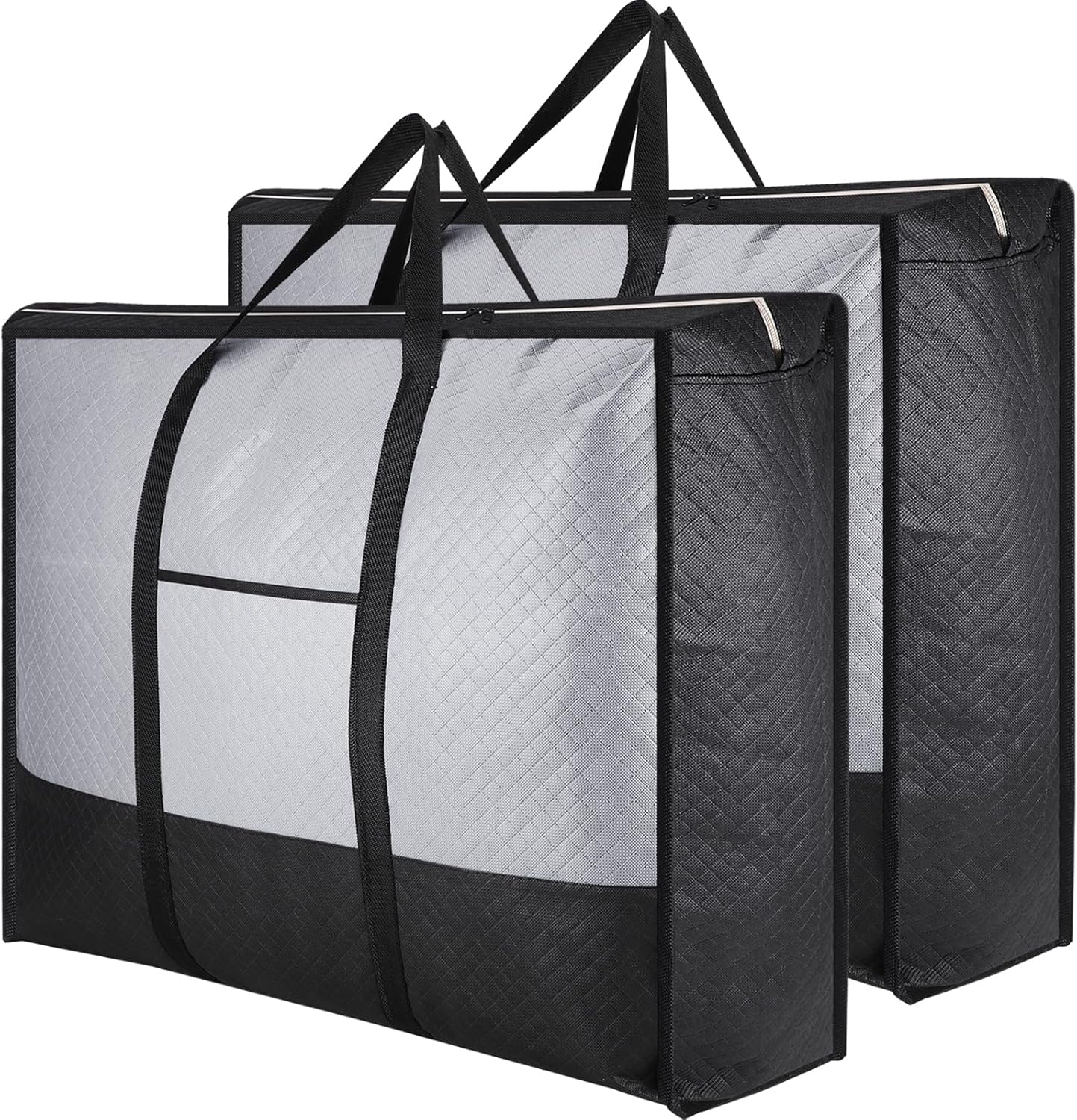 2 Pcs 140L Moving Bags Large Storage Bags With Zips Packing Bag for Moving House...