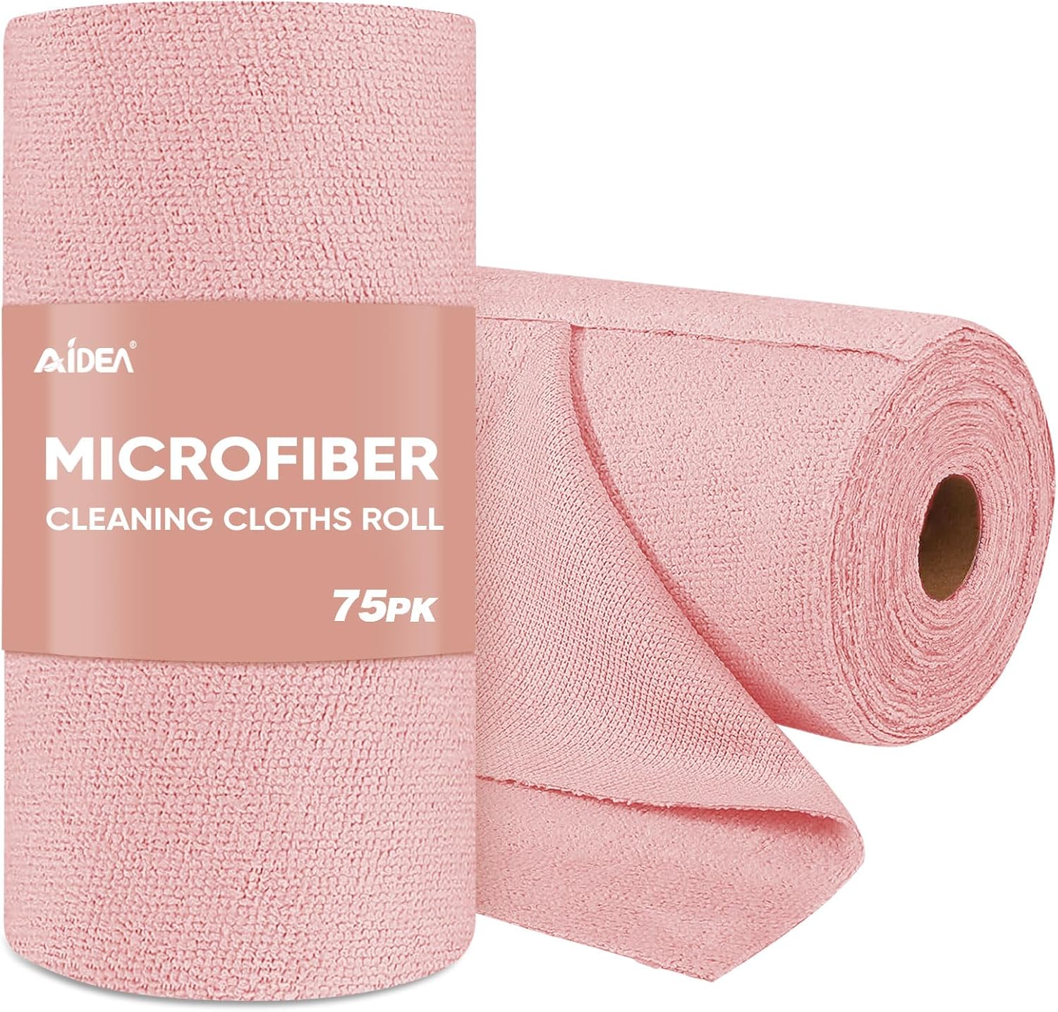 AIDEA Microfiber Cleaning Cloth Roll-75PK, Microfiber Towels for Cars, Commercia...