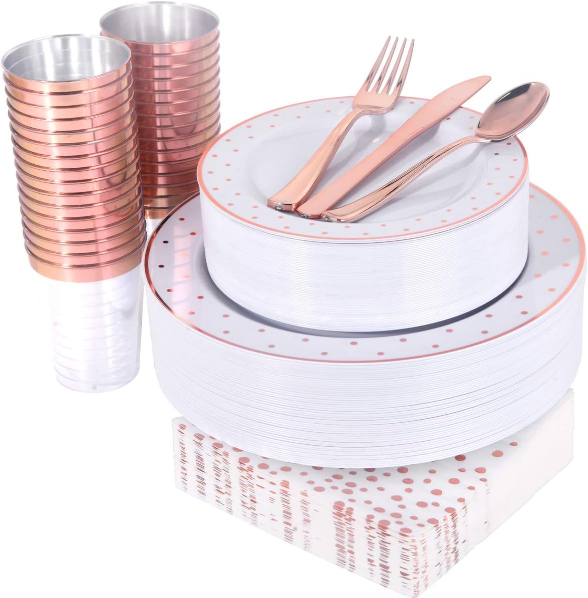 Distribution Best WELLIFE 350 PCS Rose Gold Plastic Plates, Special Disposable R...